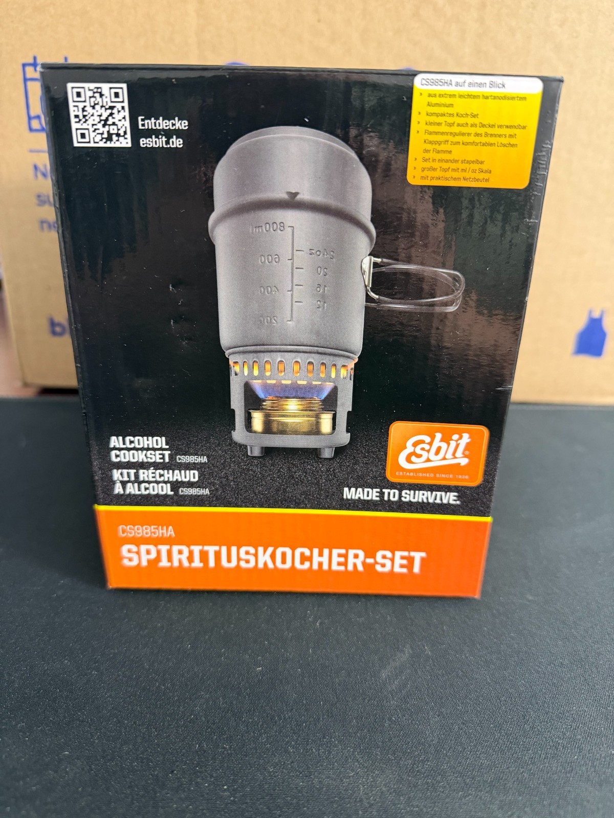 ESBIT Brand Cooking set solid fuel stove camping survival water food heating