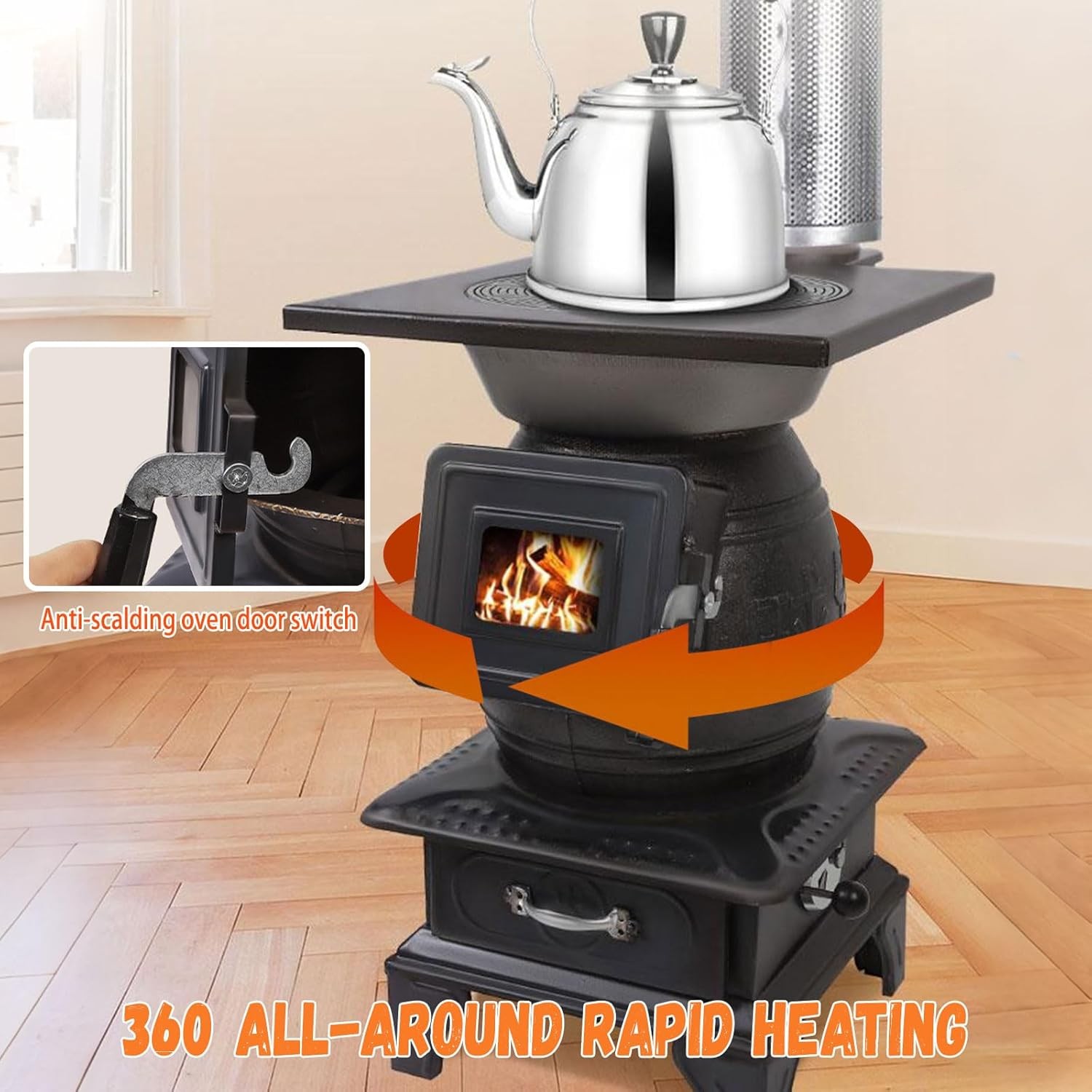 Portable Wood Burning Stove Hot Tent Stove for Outdoor Camping & Heating