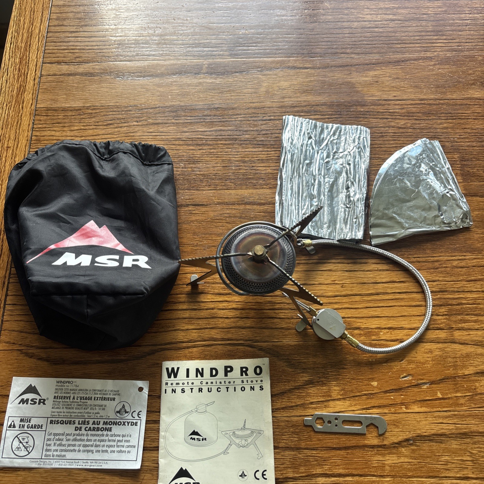 MSR Windpro Canister Stove Set w/Al Windscreen, Al Reflector & Bag Wrench