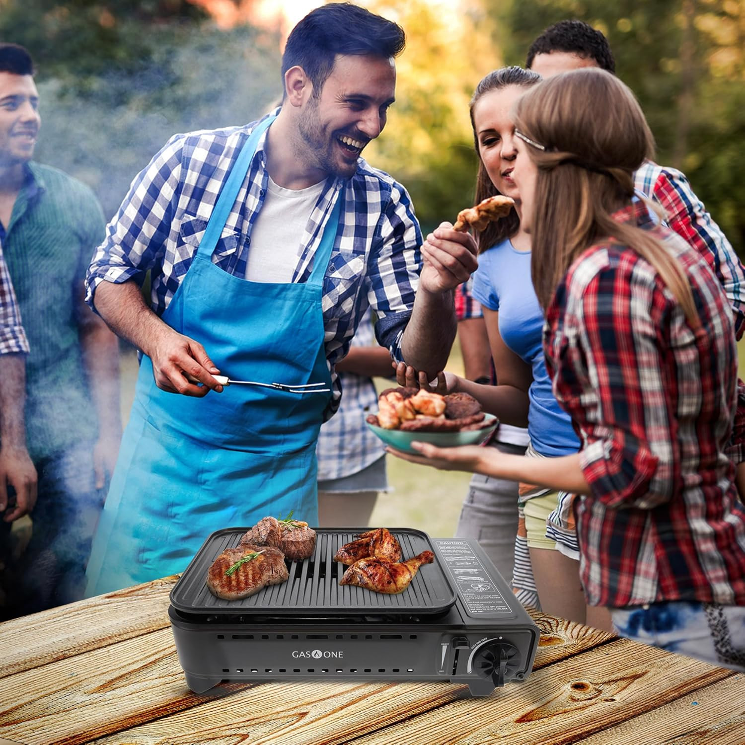 Dual Fuel Portable Camping Grill – Propane/Butane Stove with Carry Case