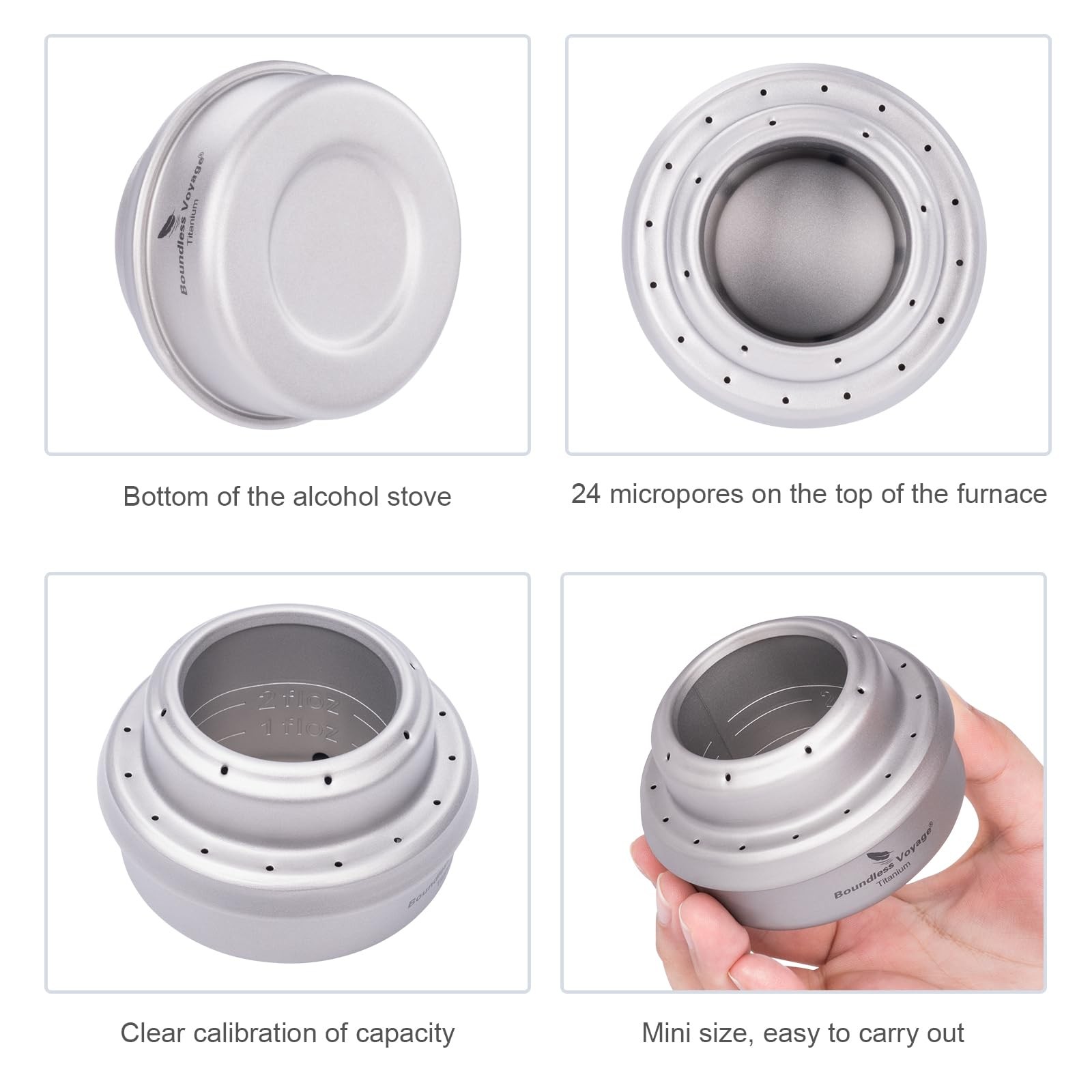 Titanium Spirit Burner Mini Alcohol Stove with Brackets Outdoor Camping Stove…