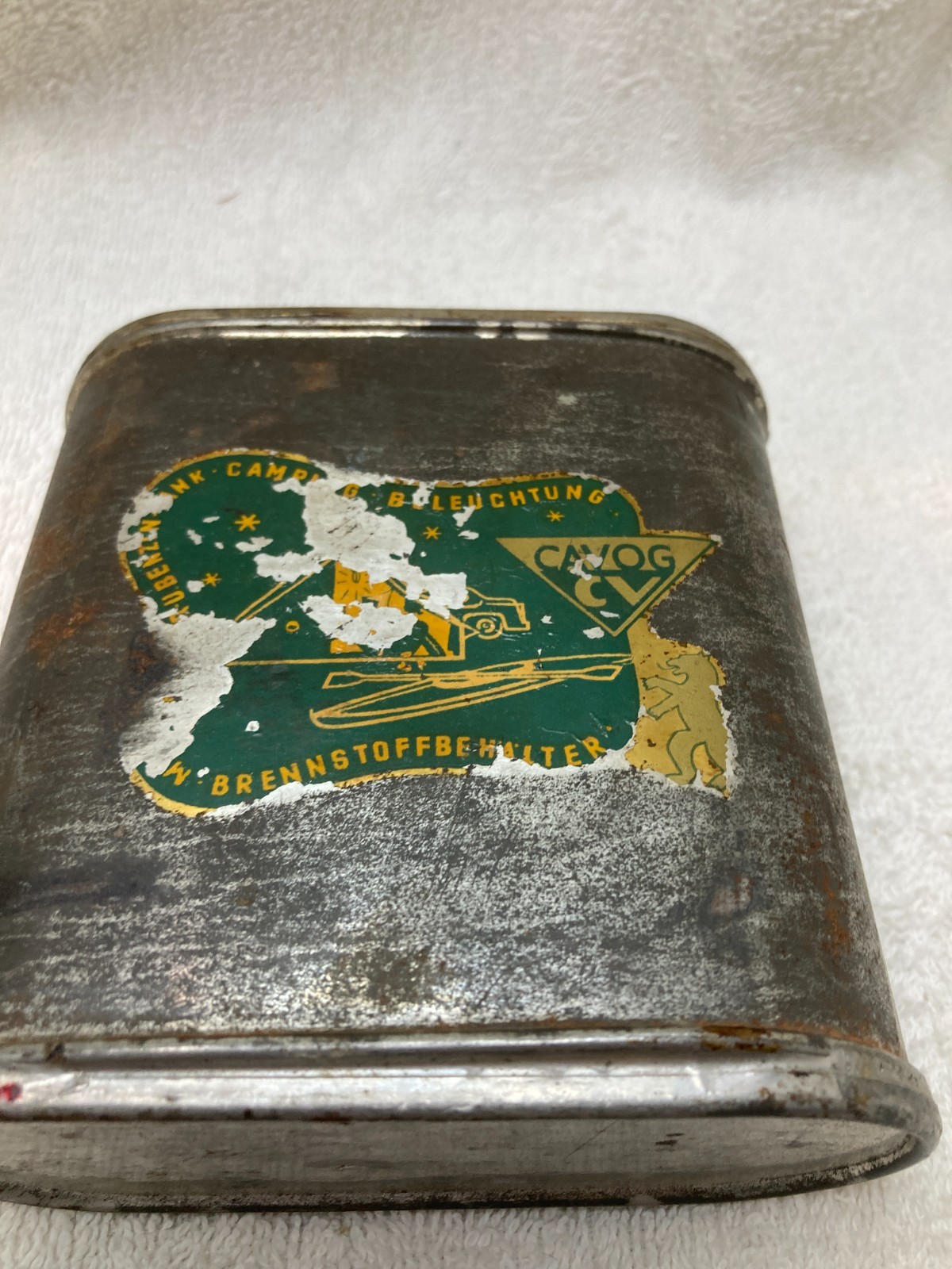 Vintage Cavog CV Fuel Tank mfg in West Germany Brass Caps