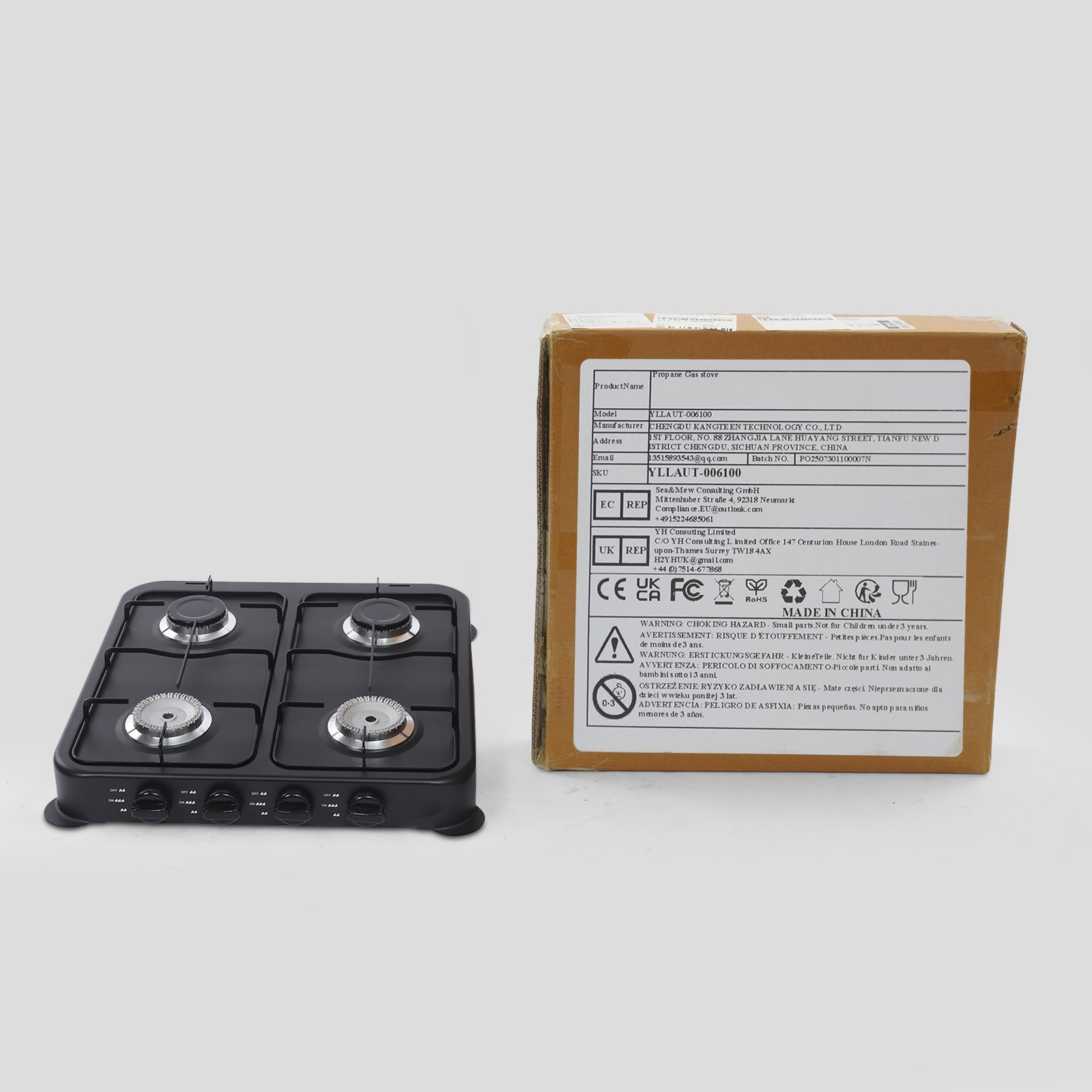 4 Burner Gas Camping Stove, Tabletop Camping Gas Stove, Portable Camping Stove
