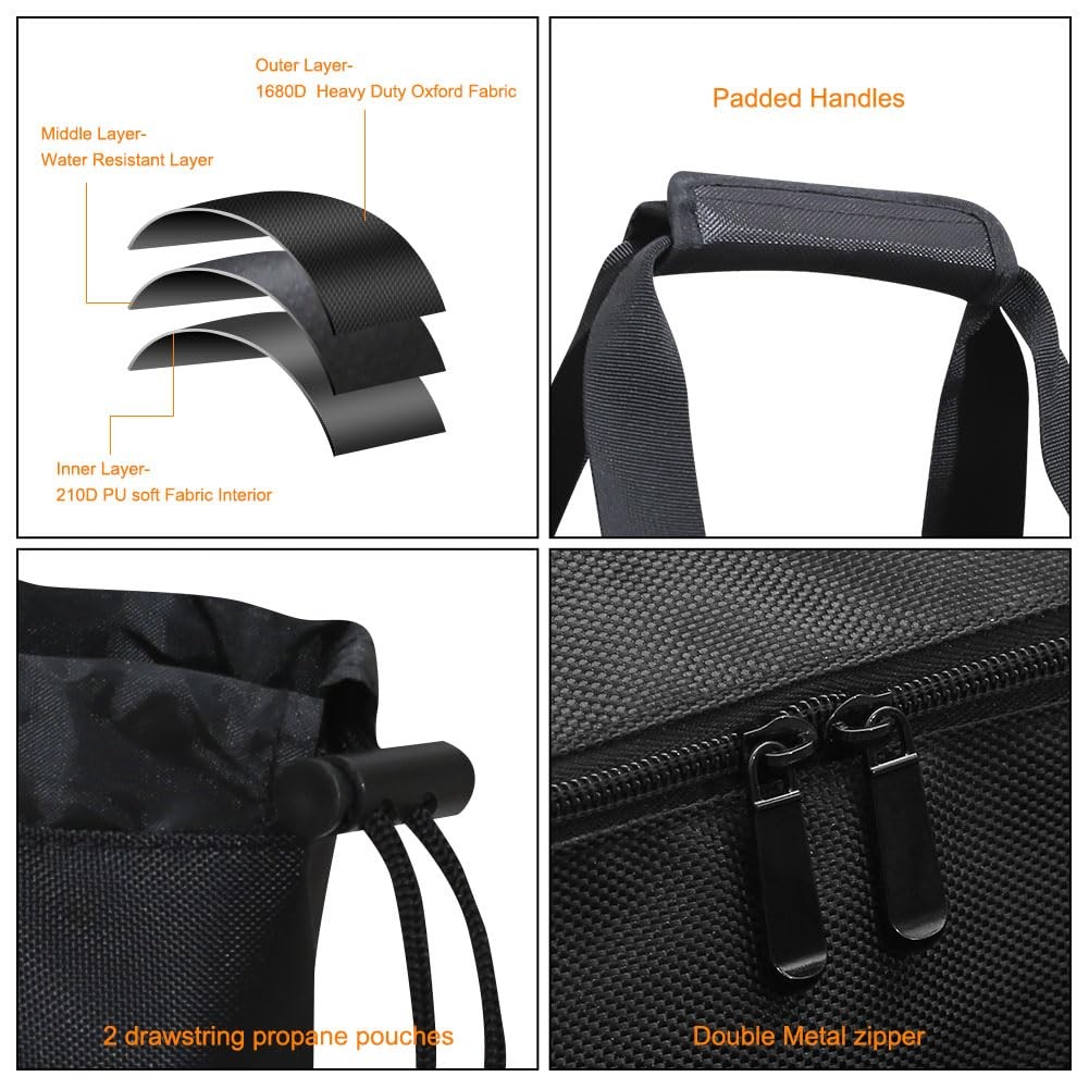 Yorkenbe Camp Stove Carry Bag, Camping Carrying Case one size, black