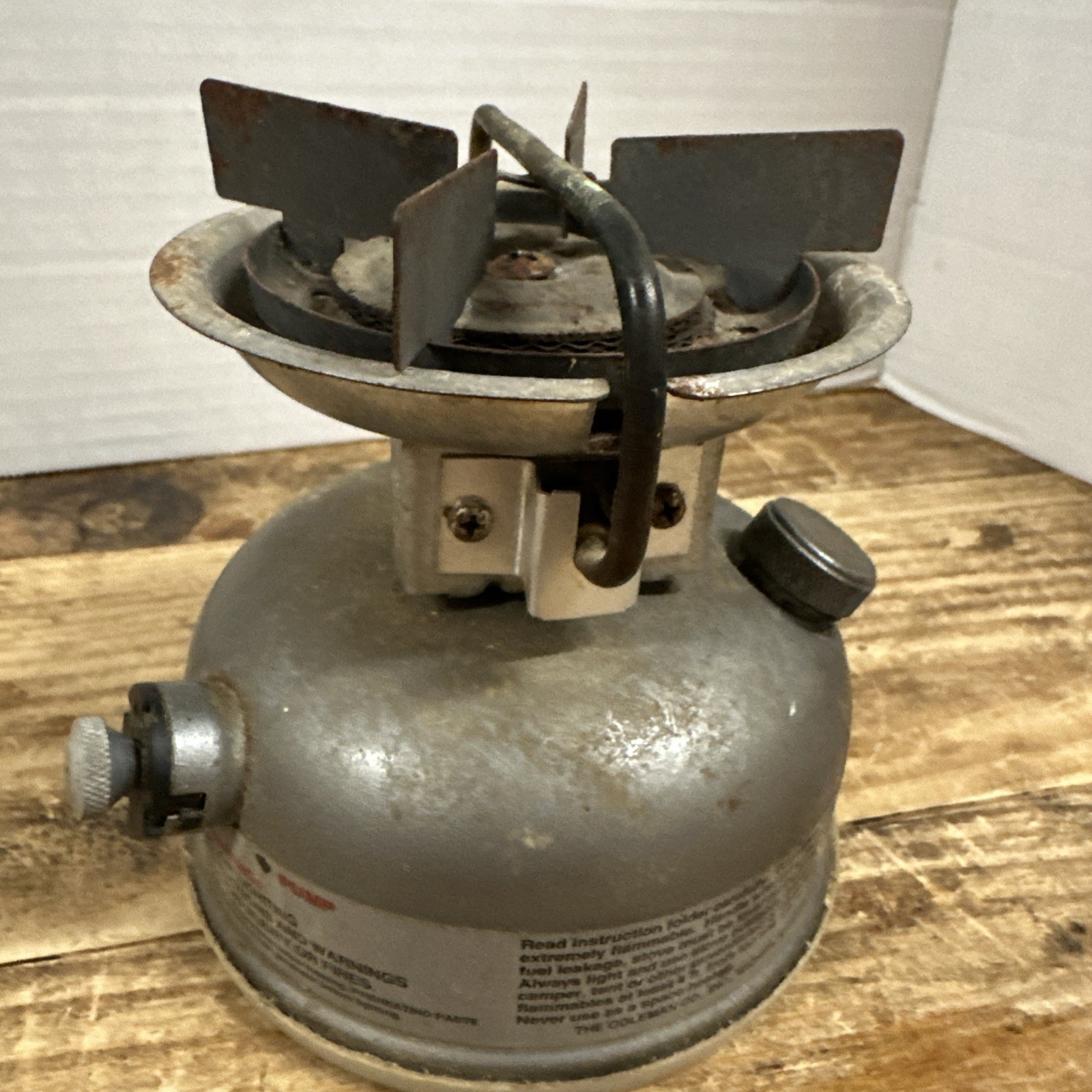 Vintage COLEMAN Model 533 Dual Fuel Single Burner Camping Stove 1998 Silver Gray