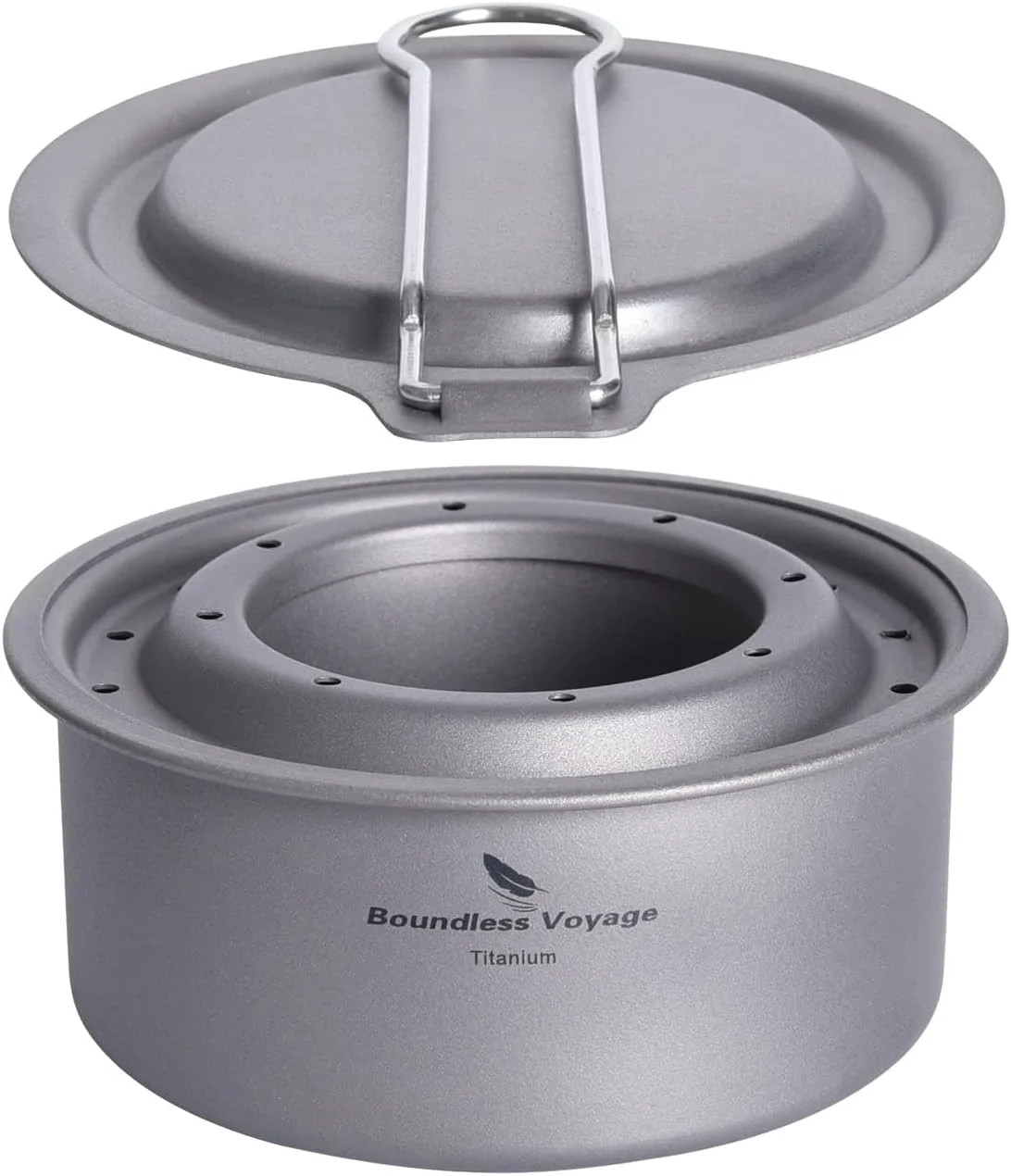 Camping Titanium Spirit Alcohol Stove with Pot Stand Backpacking Wood Stove Outd