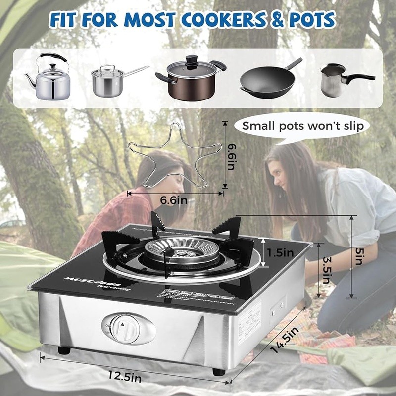 High Output Portable Gas Stove 15000 BTU Camping Cooking Outdoor Burner New