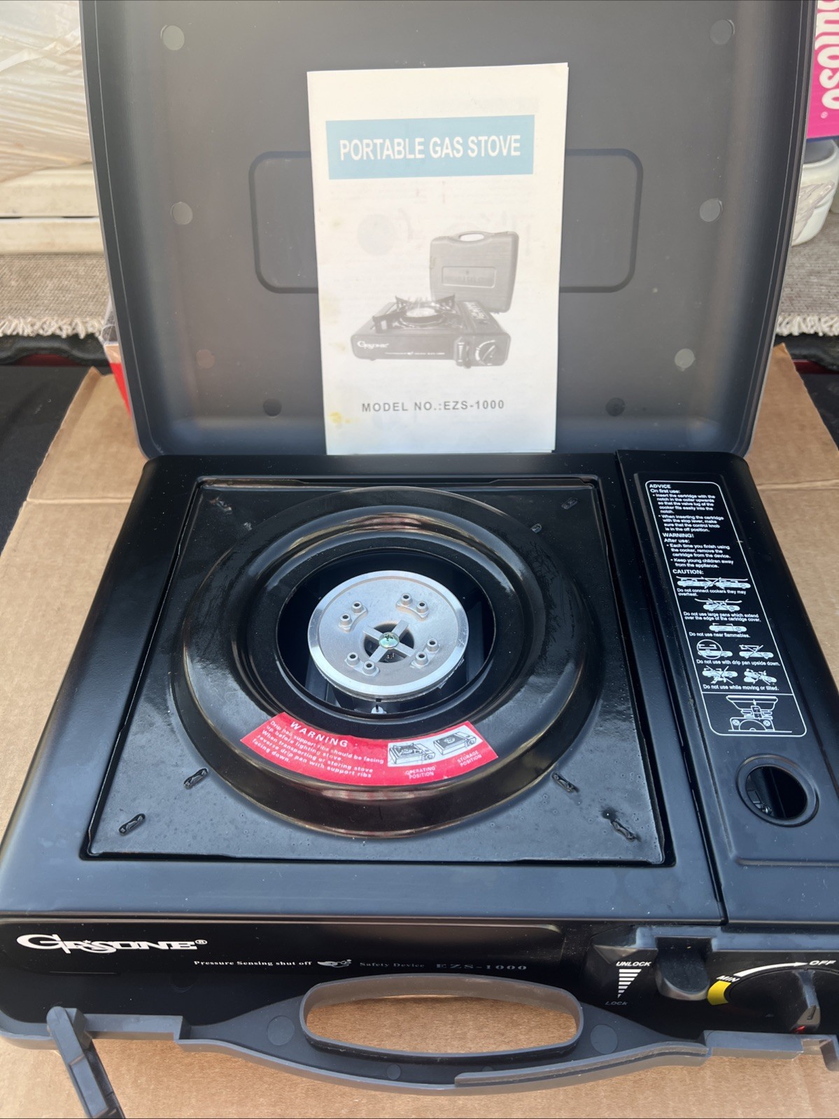 Gas One 7200 BTU Portable Butane Camp Stove – Black Model #EZS-1000