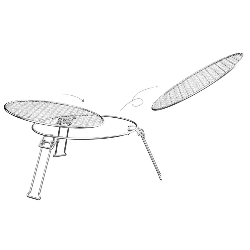 Portable Stainless Steel Camping Grill Grate Foldable with Reinforced Legs