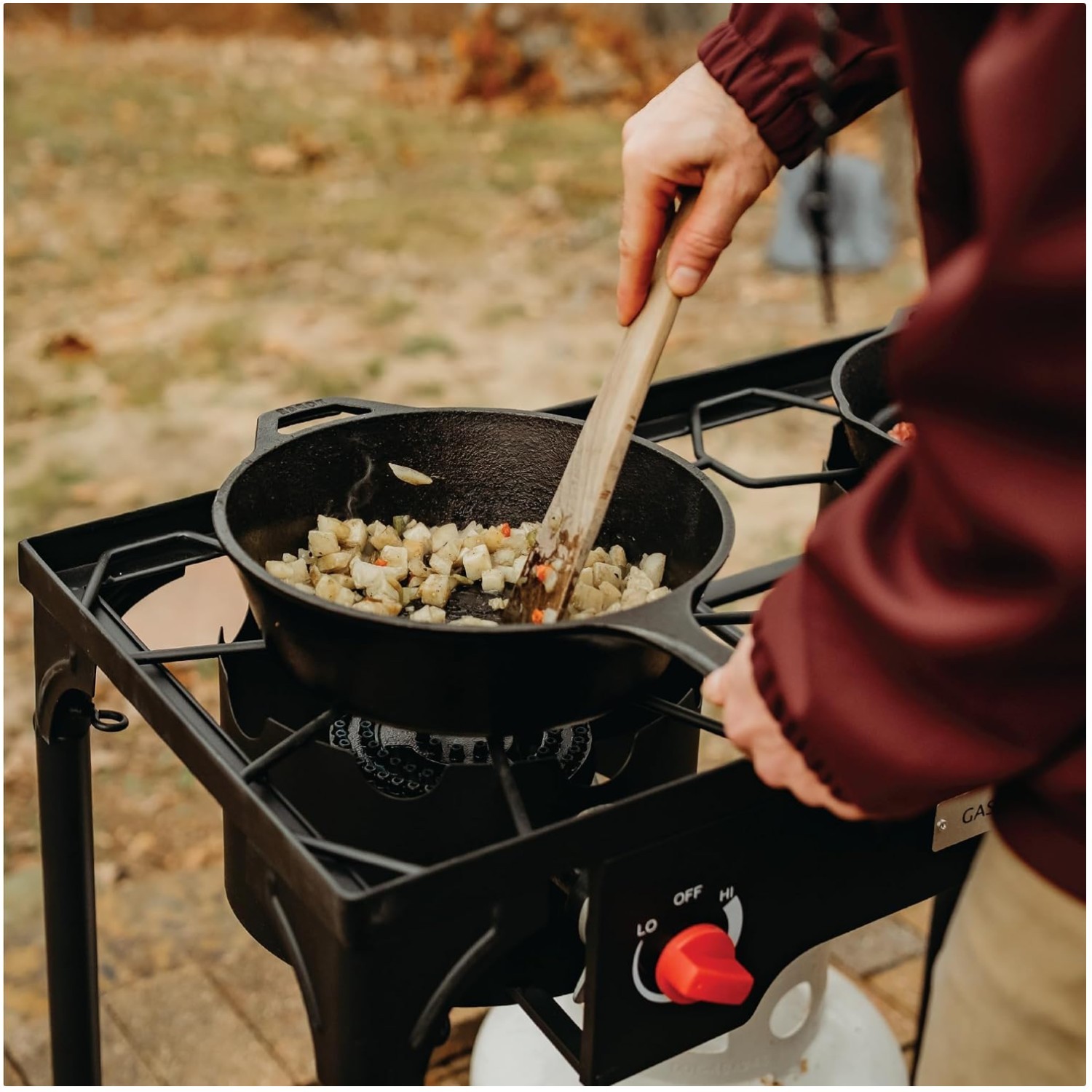 Portable 2-Burner Camp Stove with Regulator