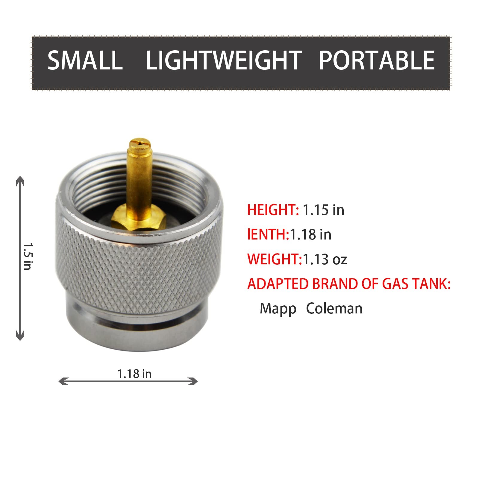 Propane to Butane Adapter Silver Camping Stove Gas Converter Fitting