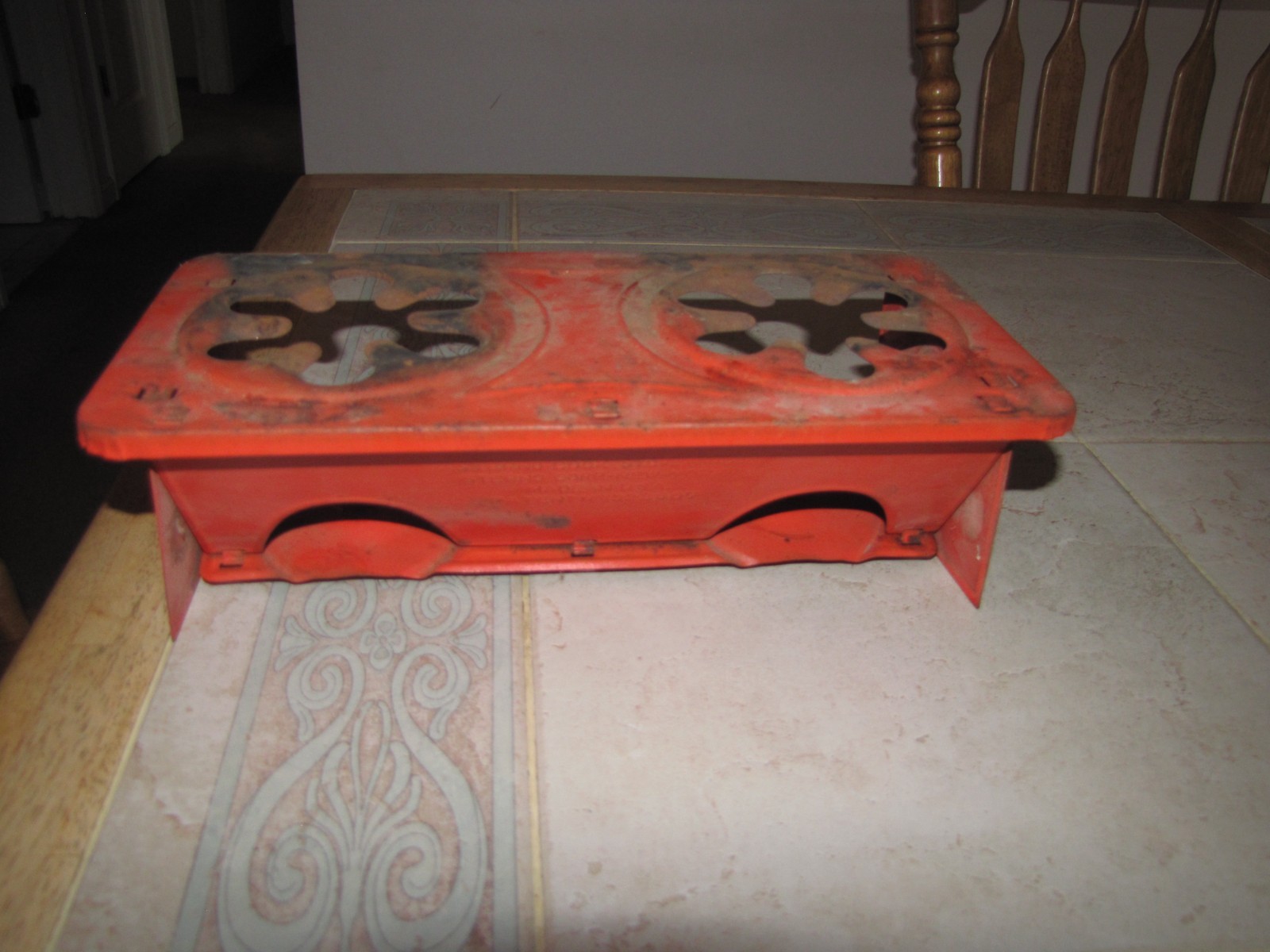 Sterno Cook Stove No 46 Foldable Metal Orange Vintage two burner used