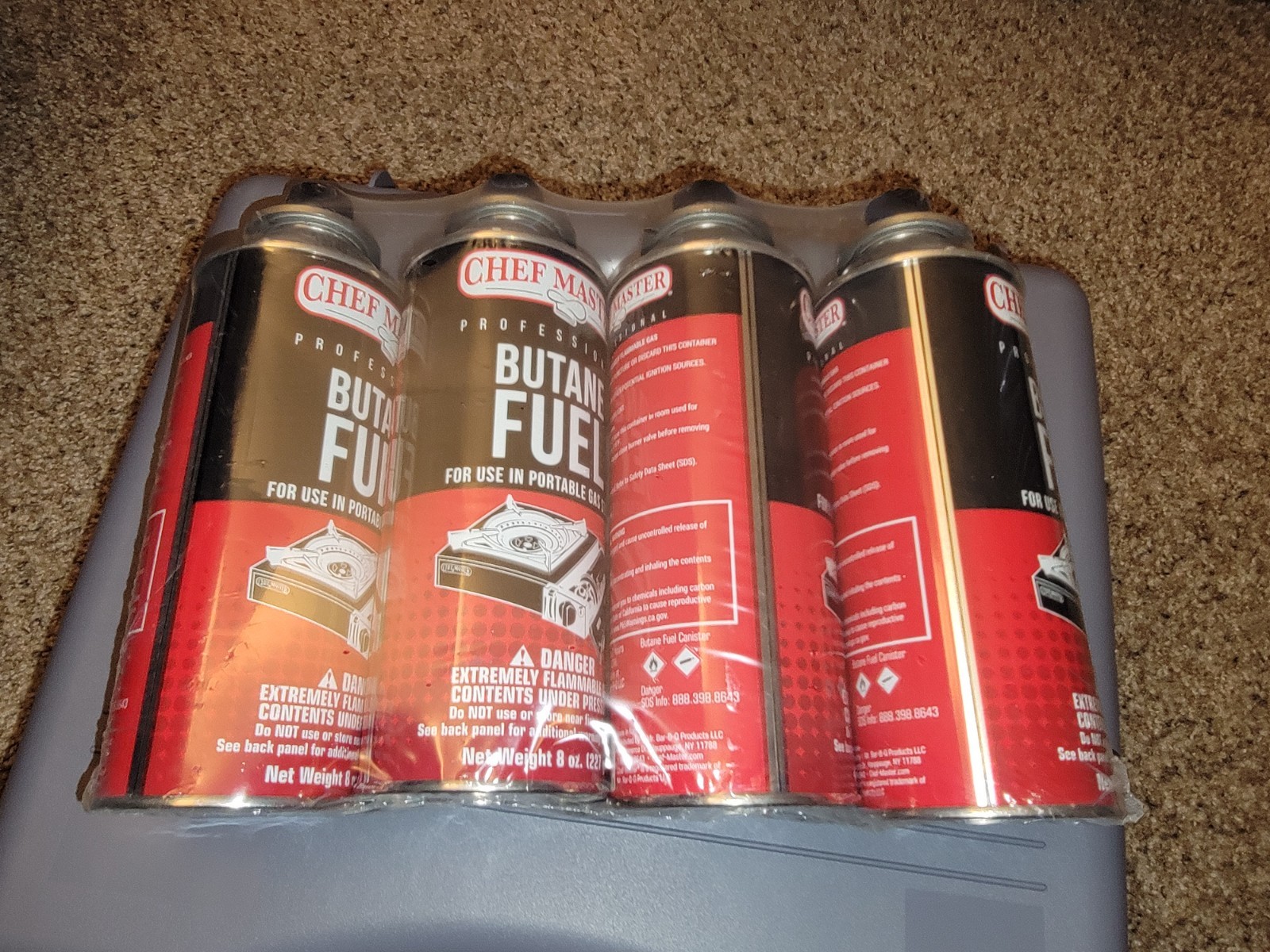 Chef Master Portable Butane Camping Stove 12000 BTU plus 4 cans of fuel