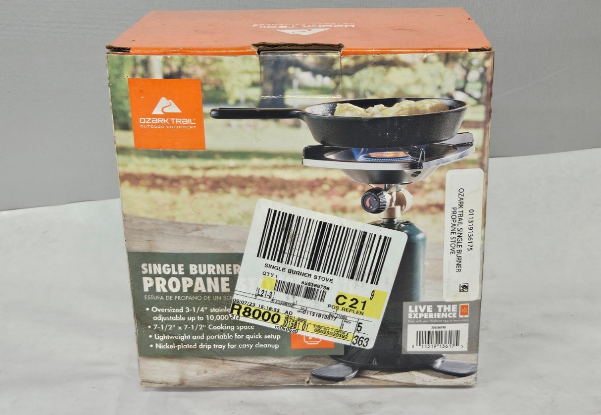Ozark Trail Single Burner Backpacking Propane Stove ~ New Open Box