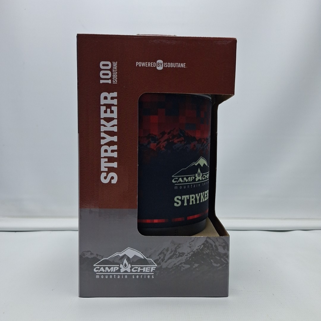 NEW Camp Stove Chef Mountain Series Stryker 100 Isobutane, Black/Red, MS100