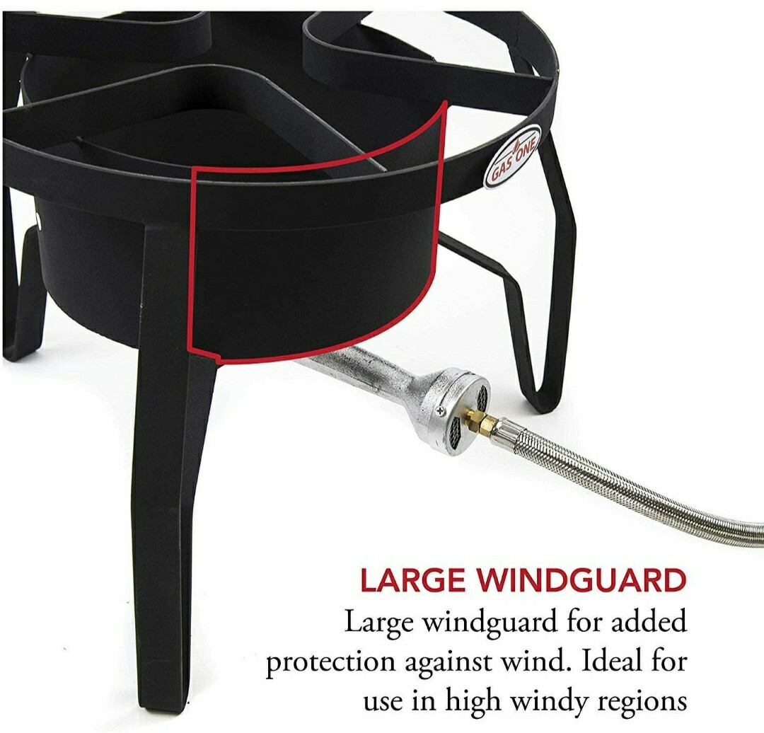 GasOne B-5300+50480 Burner with Cover High-Pressure Outdoor Propane Stove