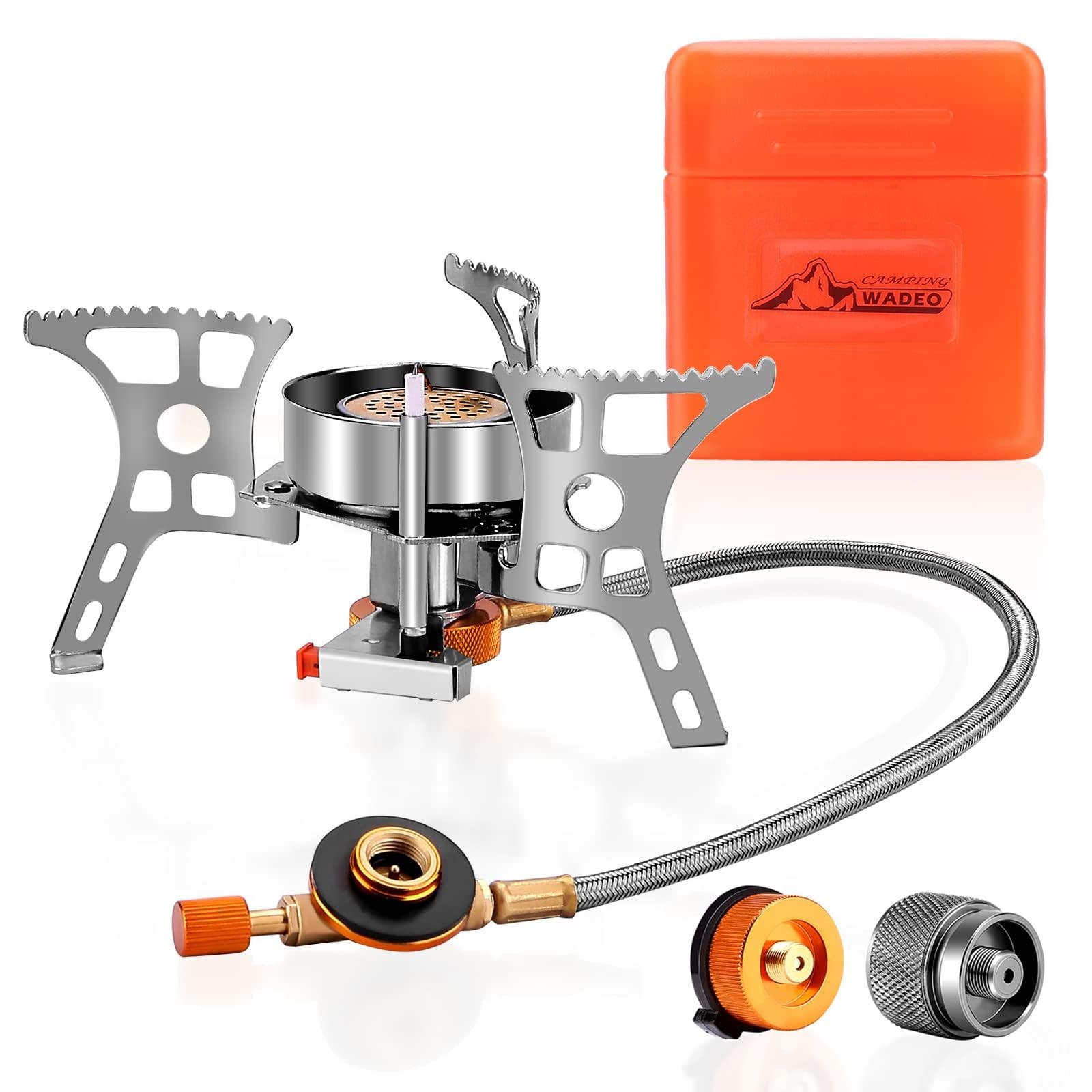 3900W Windproof Camping Stove, Camping Gas Stove with Piezo Ignition, Backpac…