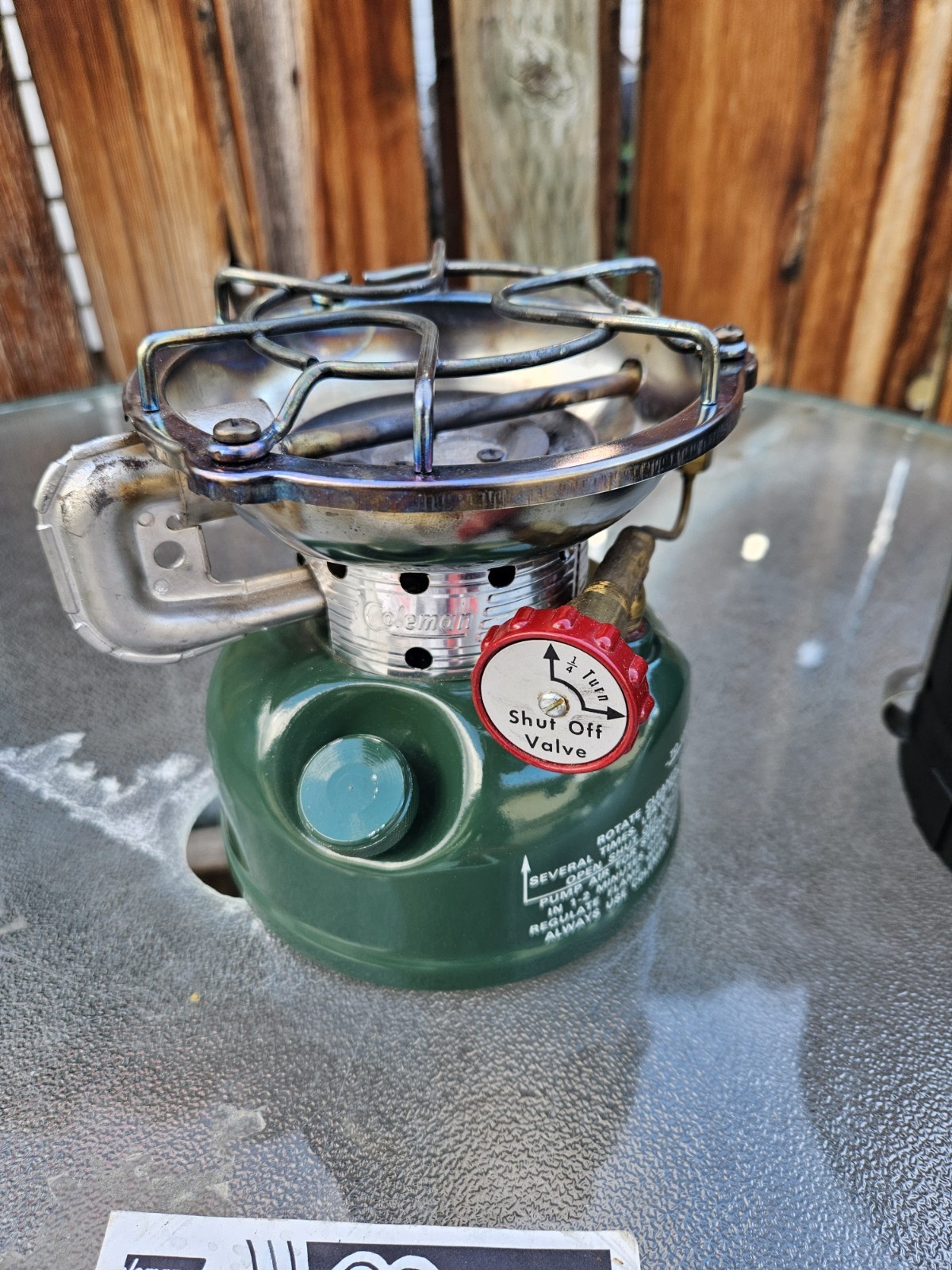 1974 COLEMAN 502 Single Burner Camp Stove With Aluminum Cook Kit Case Heat Drum