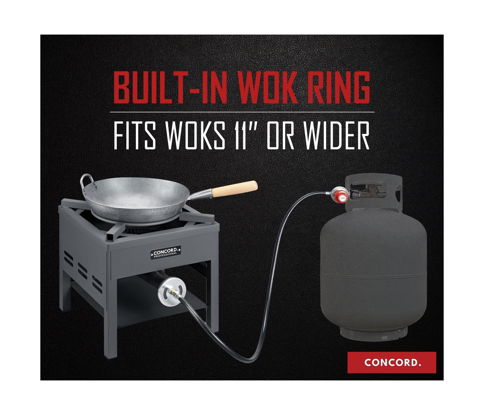 Concord Professional Single Banjo Wok Burner with Stand. Drop In Wok Edition….