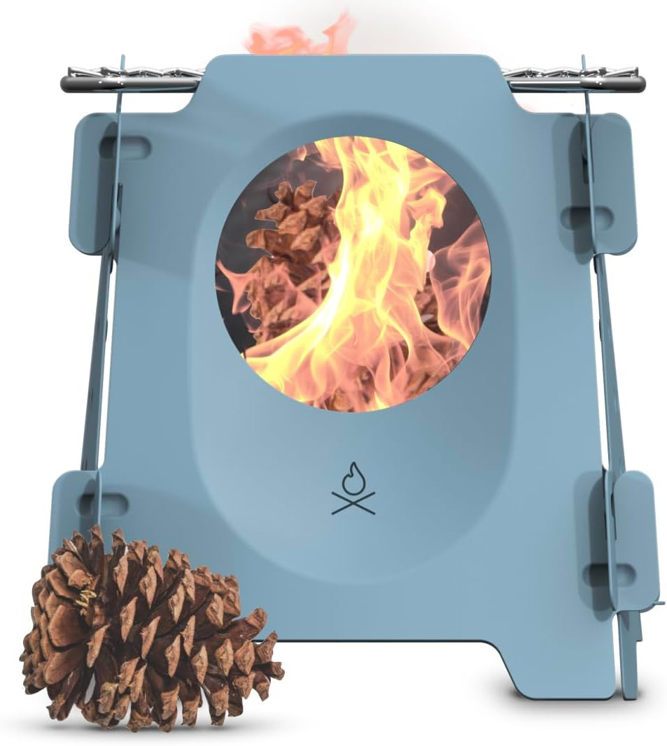 überleben Stöker Wood Burning Camp Stove-Smokey Blue+ Fire Starter Kit-New