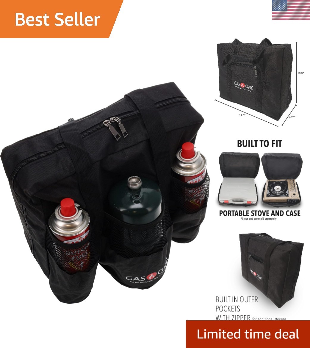 Durable Black Camping Stove Bag – Fits Stoves Up to 13.5 x 11.5 x 4.25 Inch