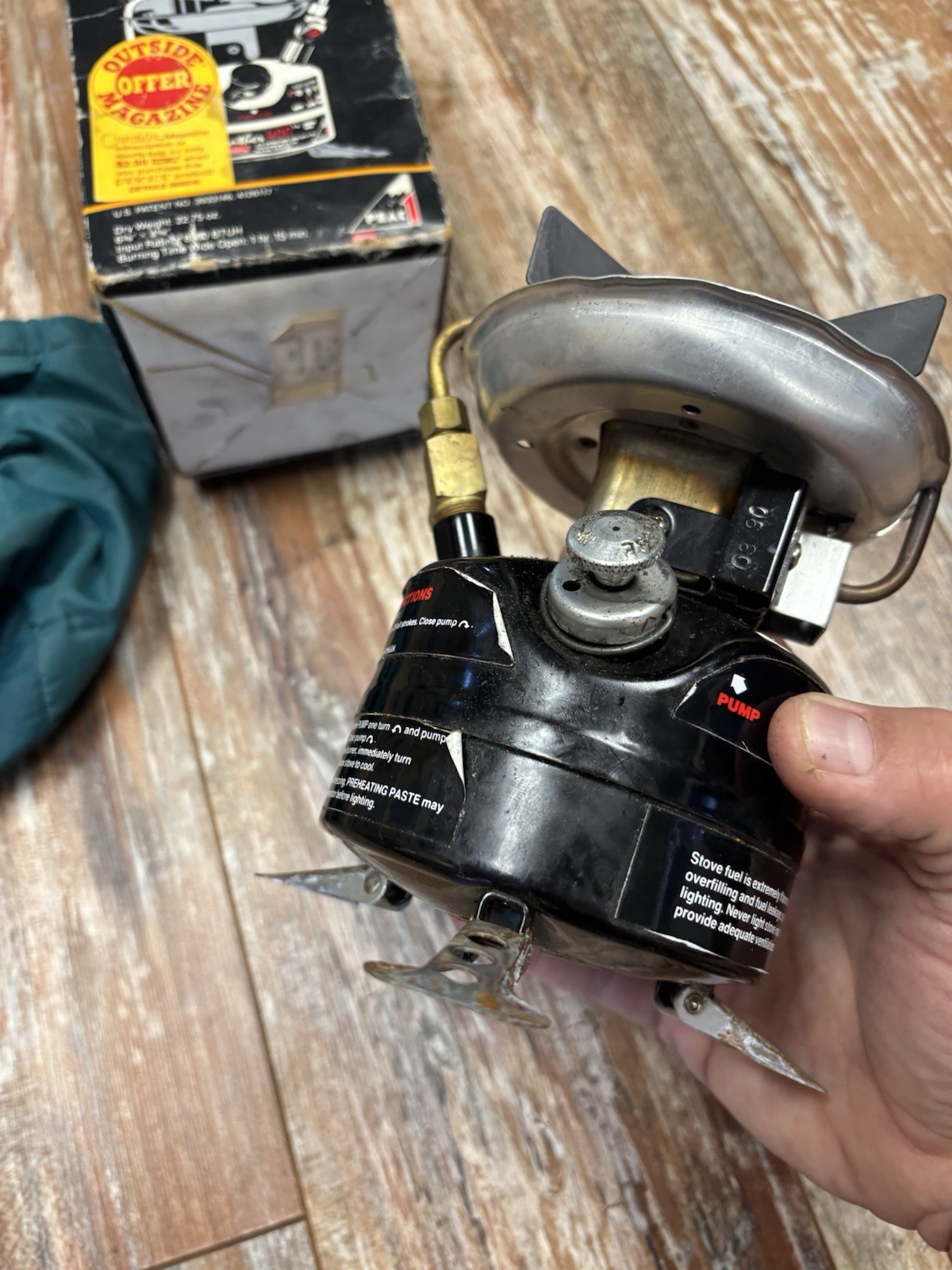 New Vintage 1990s Coleman Peak 1 Feather 400 Model Camp Stove w Case Backpacking