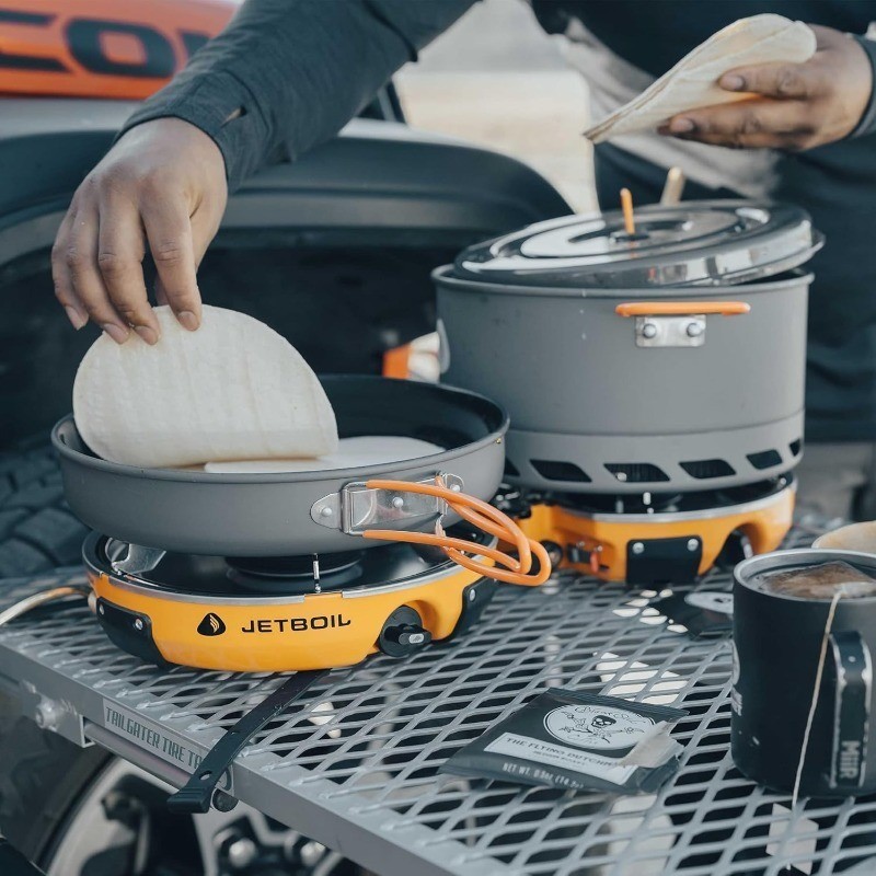 Jetboil Genesis Basecamp Backpacking and Camping Stove Cooking System, Orange