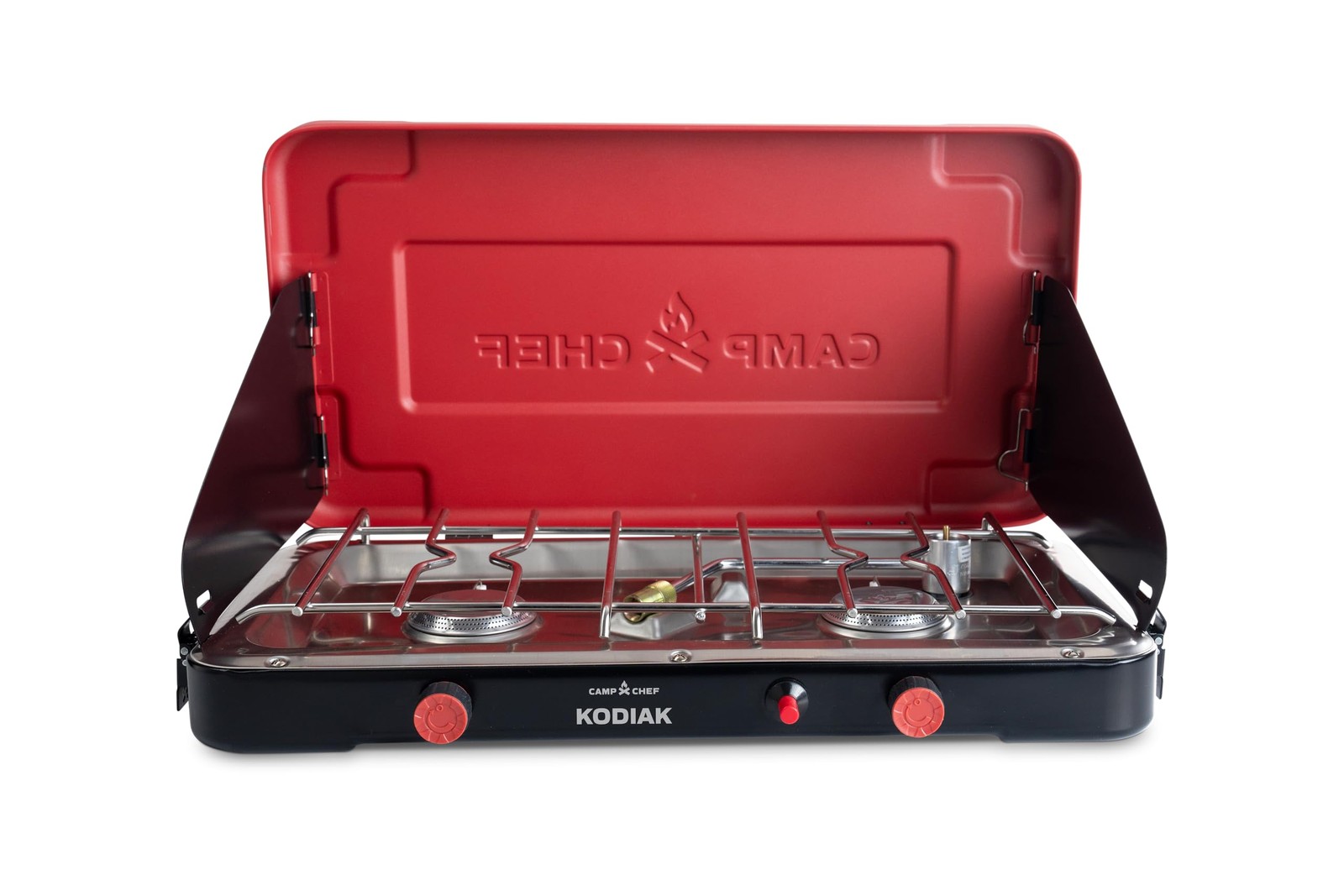 Mountain Series Kodiak – High Outpt Two-Burner Camp Stove – Lid Doubles as Wi…