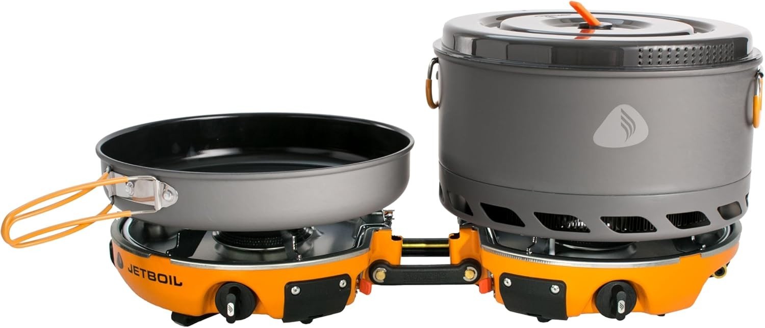 Genesis Basecamp Backpacking and Camping Stove Cooking System with Camping Cookw