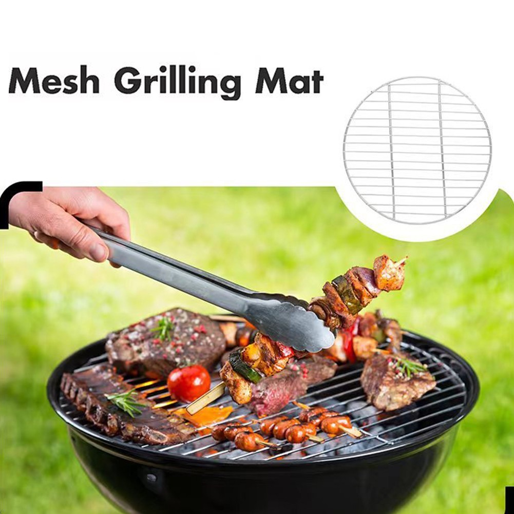 Round Stainless Steel Barbecue Baking Tray Camping Grid 30cm 35cm 40cm