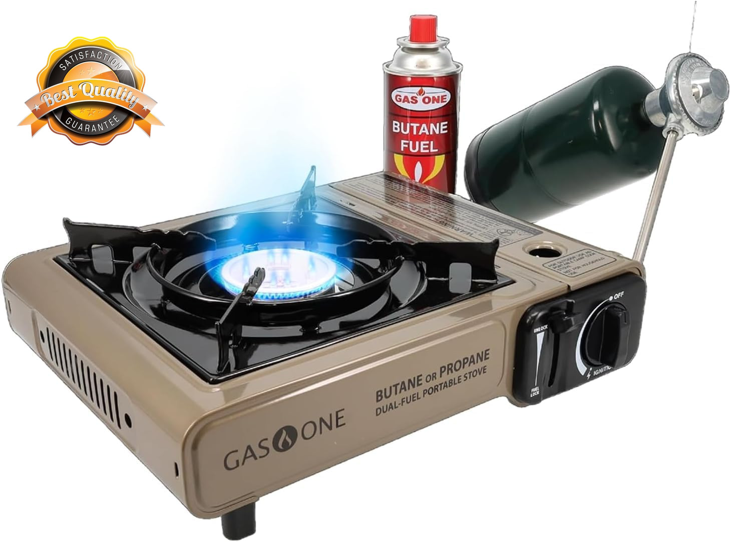 Portable Dual Fuel Camping Stove Propane Butane Emergency Case GS-3400P