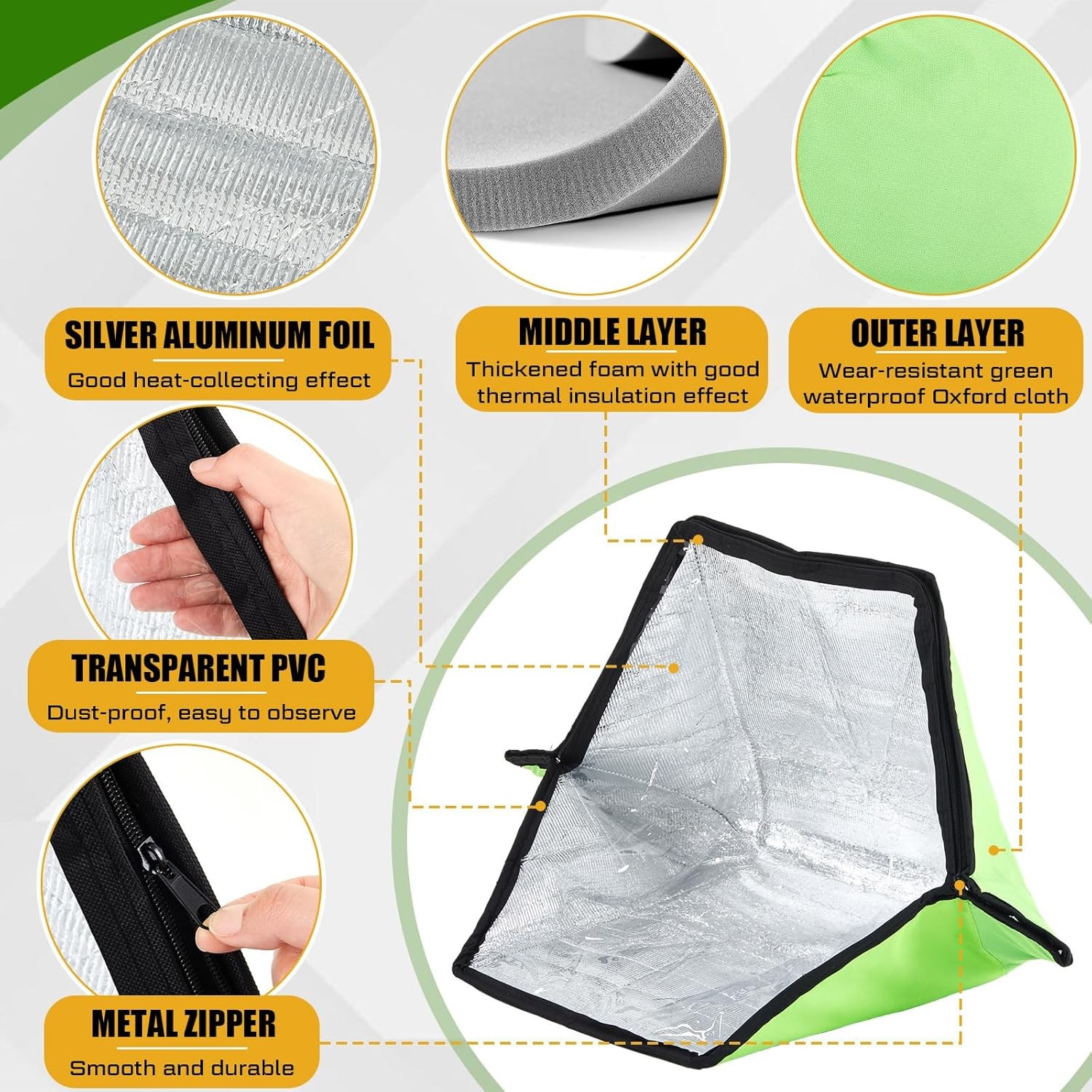 Foldable Solar Cooker 4 Pack Mini Camp Stove Green