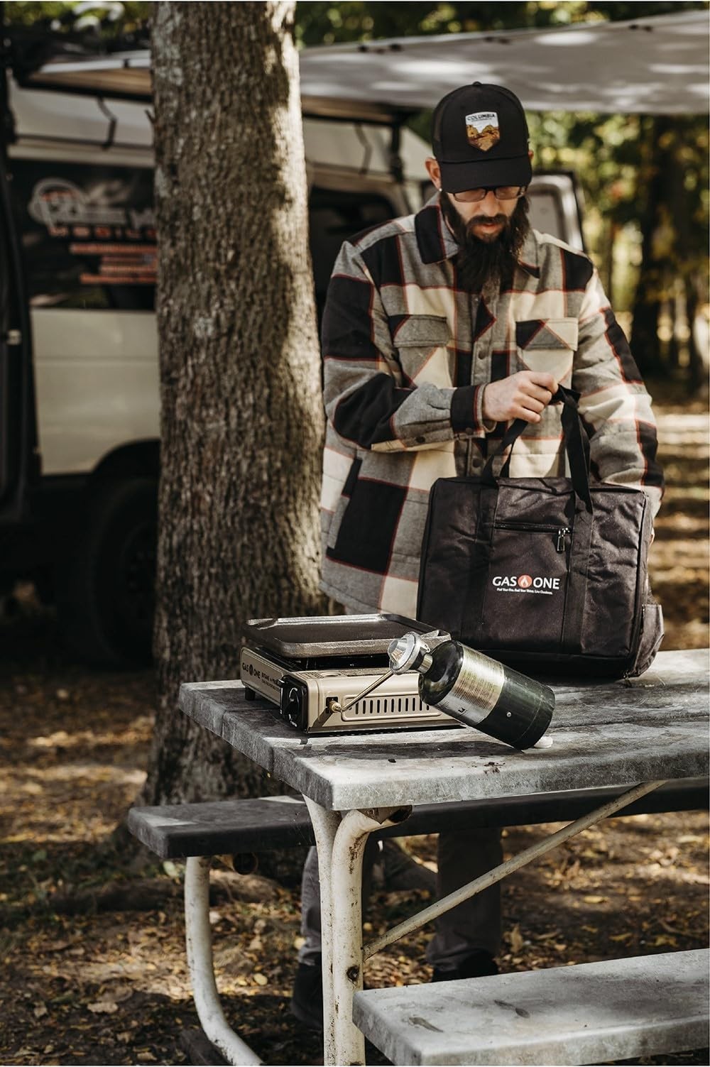 Portable Dual Fuel Camping Stove – Propane/Butane, Lightweight with Carrying Cas