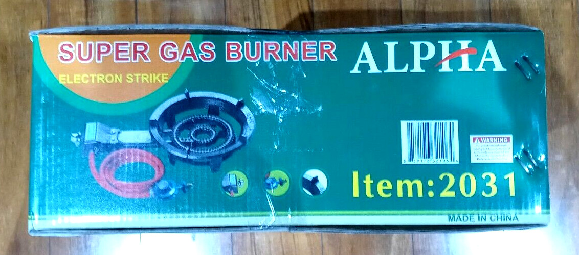 Alpha Super Gas Stove Propane Burner Electric Ignition & Portable Cast Iron NEW