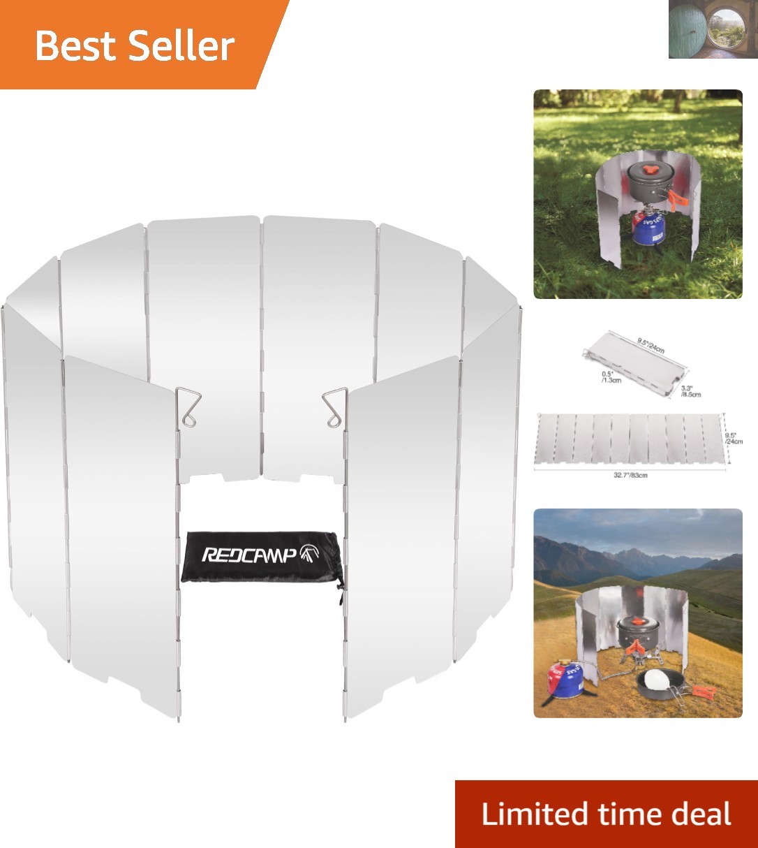 Versatile Outdoor Cooking Shield – 10 Plate Aluminum Windscreen for Camping