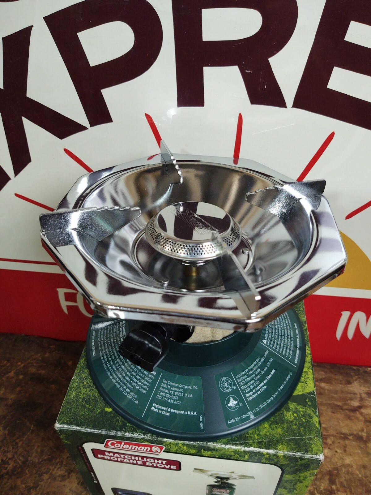 Coleman Propane 1 Burner Bottle Top Cooking Stove Camping 5431-900 NOS UNFIRED