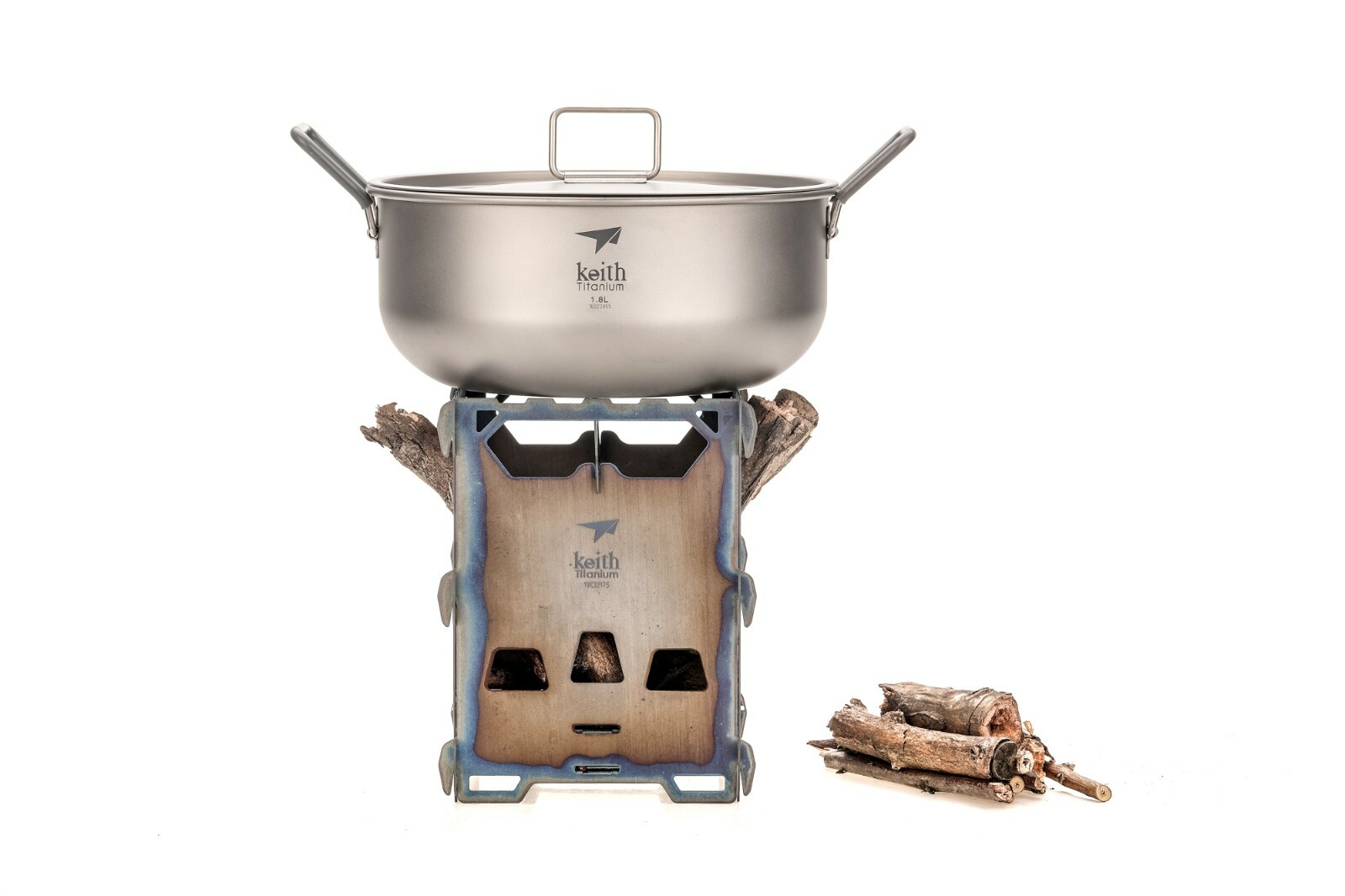 Keith Titanium Alloy Ti2201 Backpacking Wood Stove(Custom Storage Sack Included)