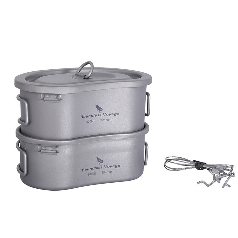 Titanium Cookware Set Portable Wood Stove Outdoor Stove Cooking Picnic Camping