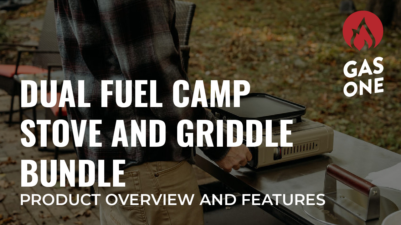 Dual Fuel Propane Butane Stove with Flat Top Griddle – Portable Camping Grill, N