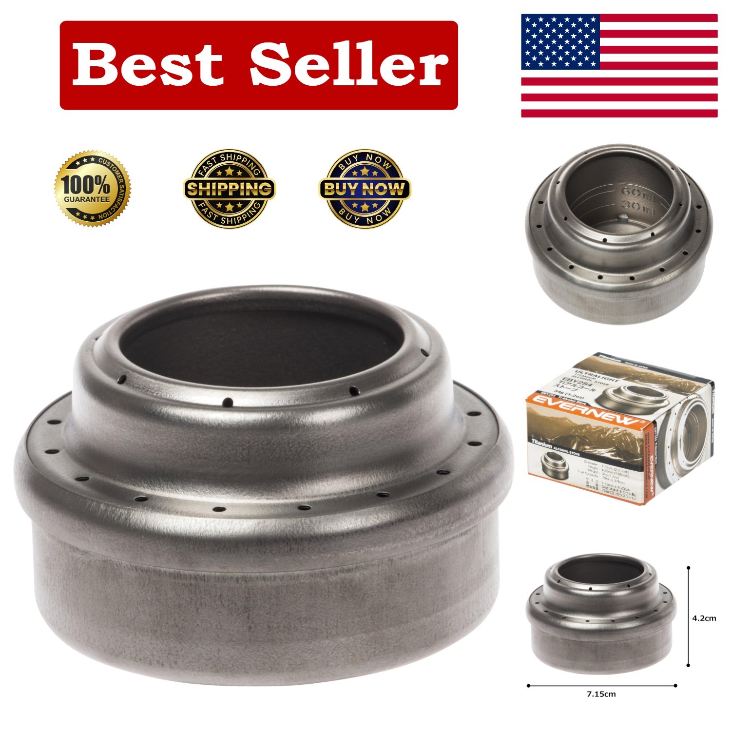 Japan-Made Portable Titanium Alcohol Stove: Durable & Efficient Cooking Solution