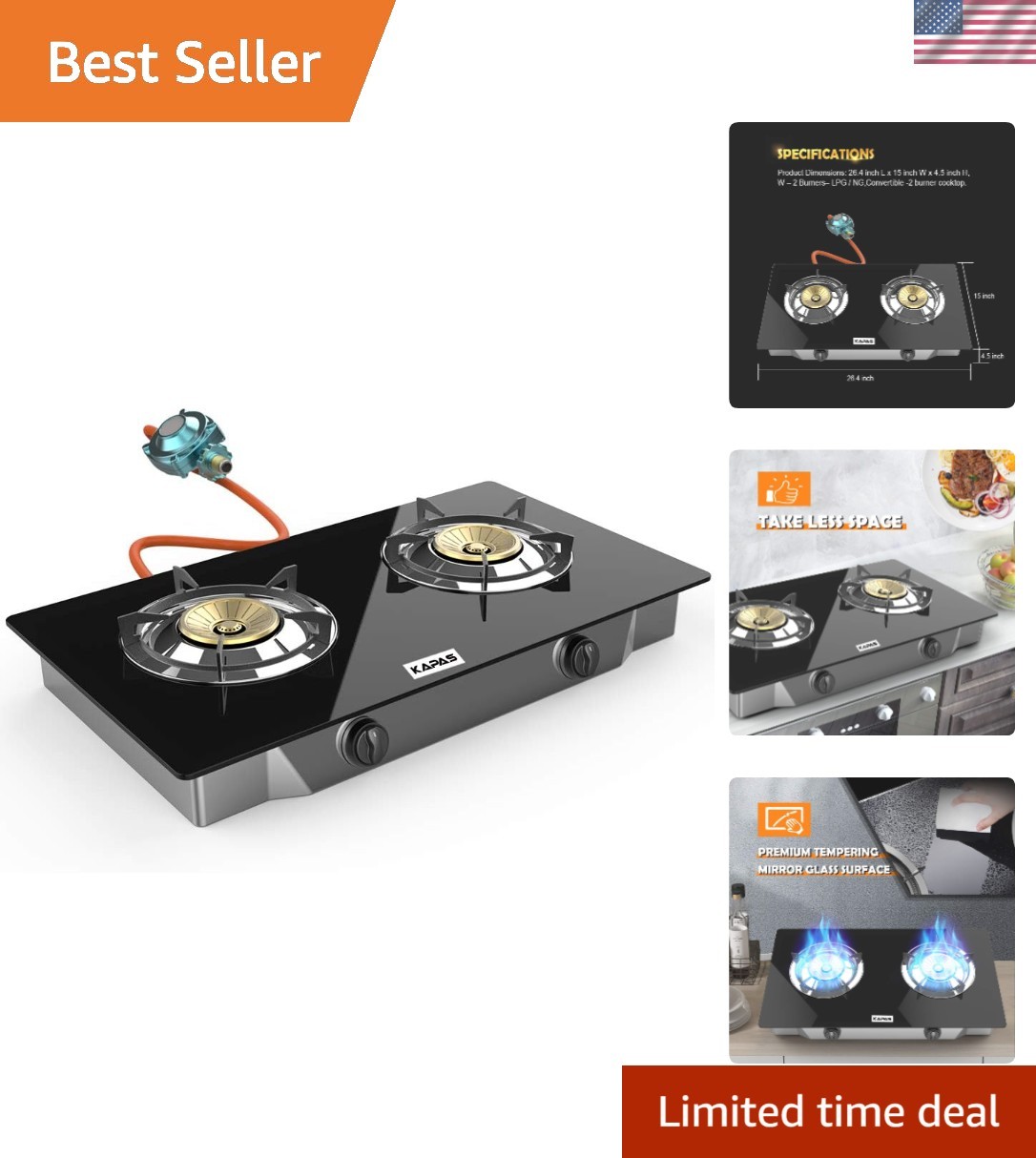 Outdoor & Indoor Portable Propane Stove, Single & Double Burners with Gas Ho…