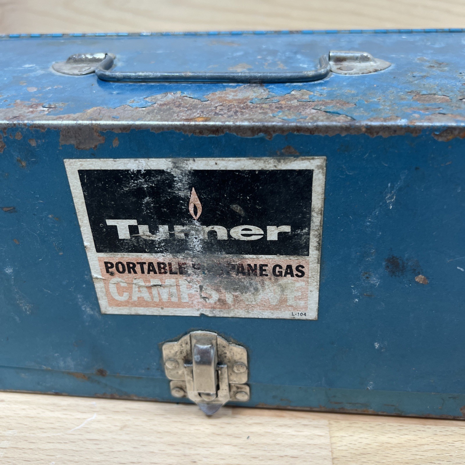Vtg Rare Turner Portable Single Burner Propane Gas Cap Stove L-104 W/ Box Works