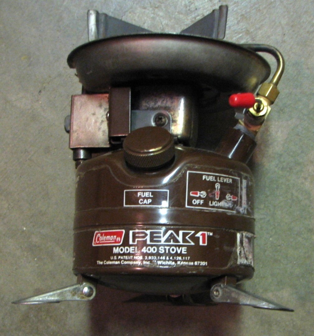 VINTAGE 1980s Coleman Peak 1 Model 400 Camping Stove w/Funnel/Filter Works Well