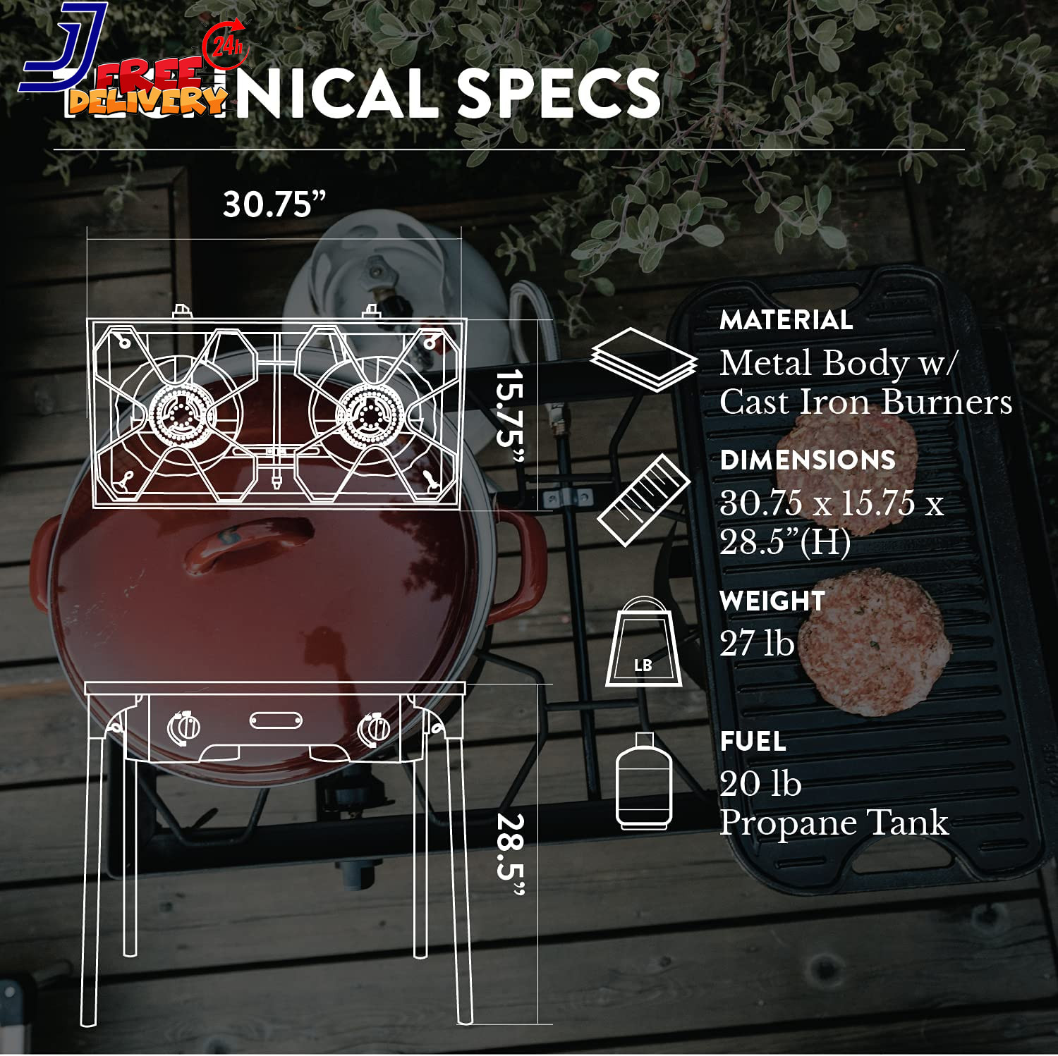 Gas One Propane Double Burner 2 Burner Camp Stove Outdoor High Pressure Propane
