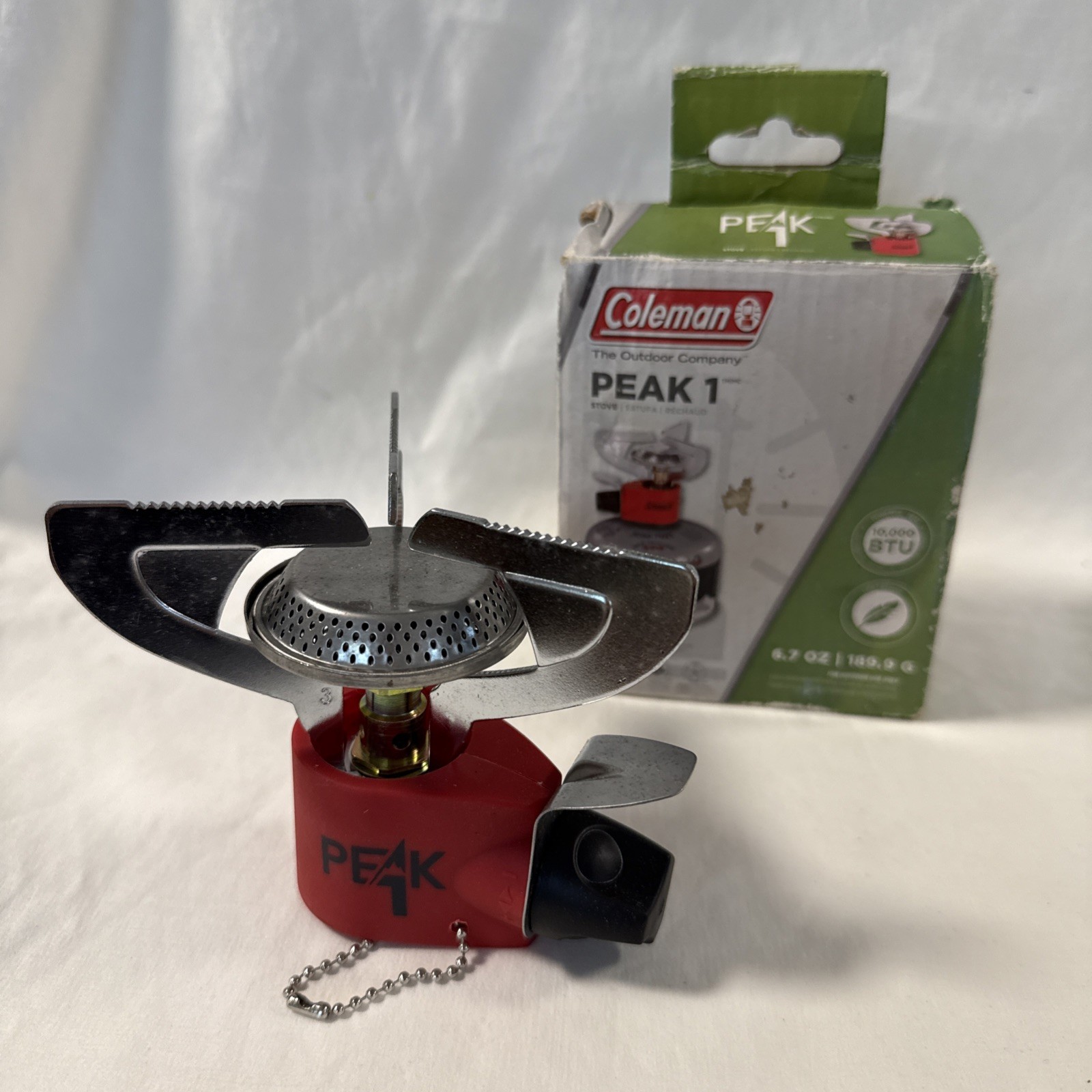 Coleman Peak 1 Single Burner Backpacking Butane/Propane Camp Stove Damaged Box