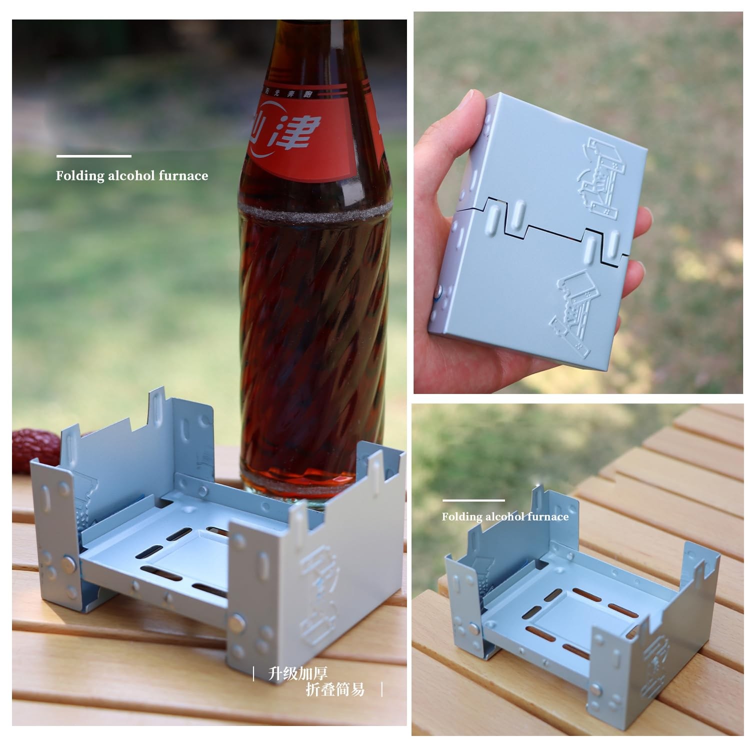 2 Pack Solid Fuel Stove Portable Compact Mini Foldable Solid Alcohol Spirit W…