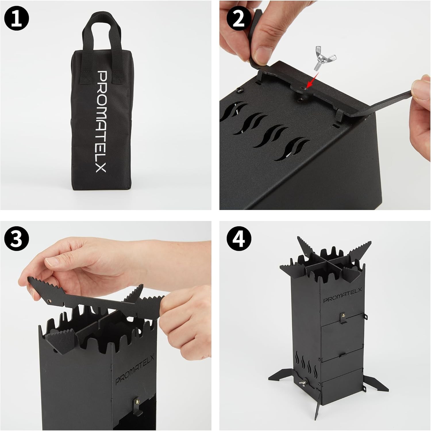 Rocket Stove for Cooking Portable Wood Burning Wood Fire Camping Backyard Cookin