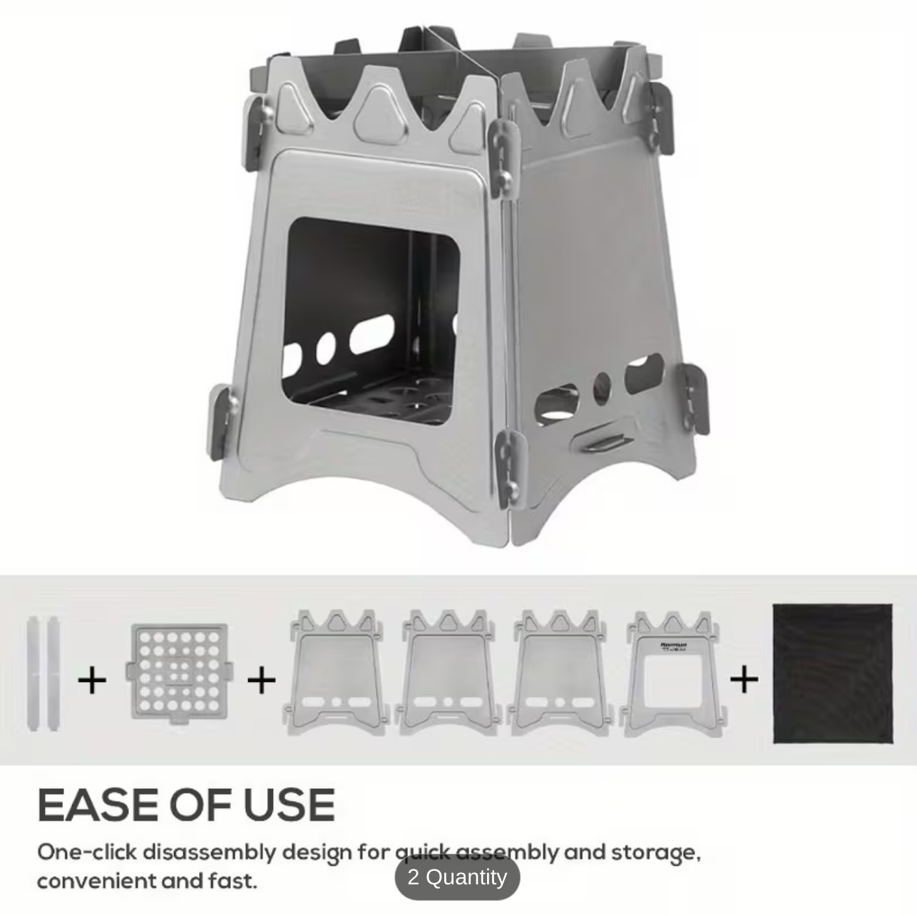 Classic Flat Packing Stainless Steel Wood Stove. Only 8 ounces.
