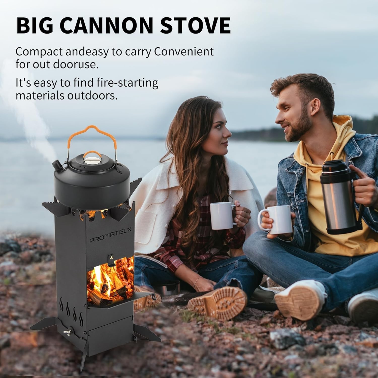 Rocket Stove for Cooking Portable Wood Burning Wood Fire Camping Backyard Cookin