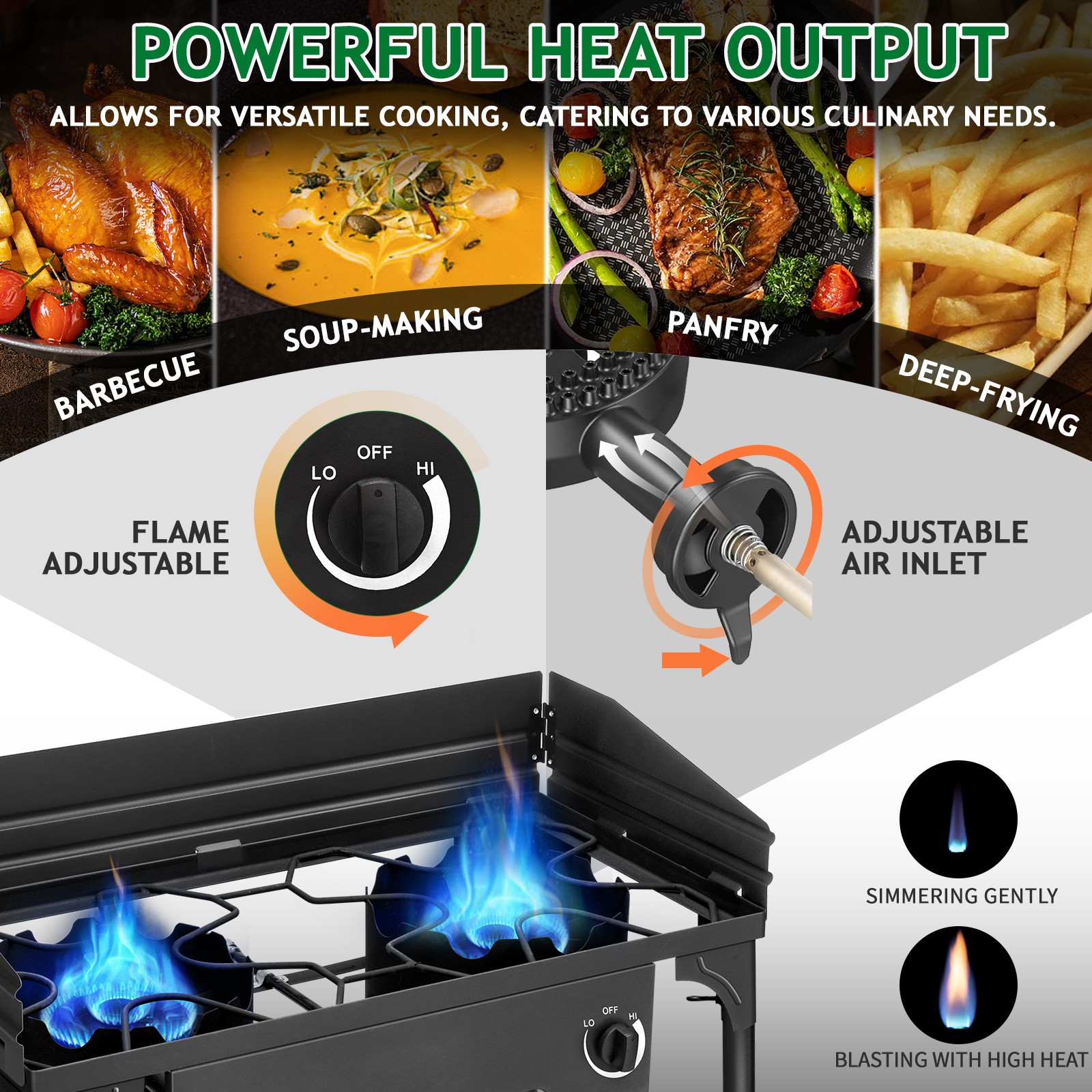 Portable Propane 150,000-BTU 2 Burner Gas Cooker Outdoor Camping Stove Grill